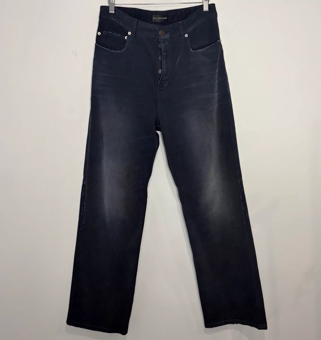 Balenciaga Balenciaga SS26 Distressed Wide Leg Jeans Men's 30 Size US 30 / EU 46 - 1 Thumbnail