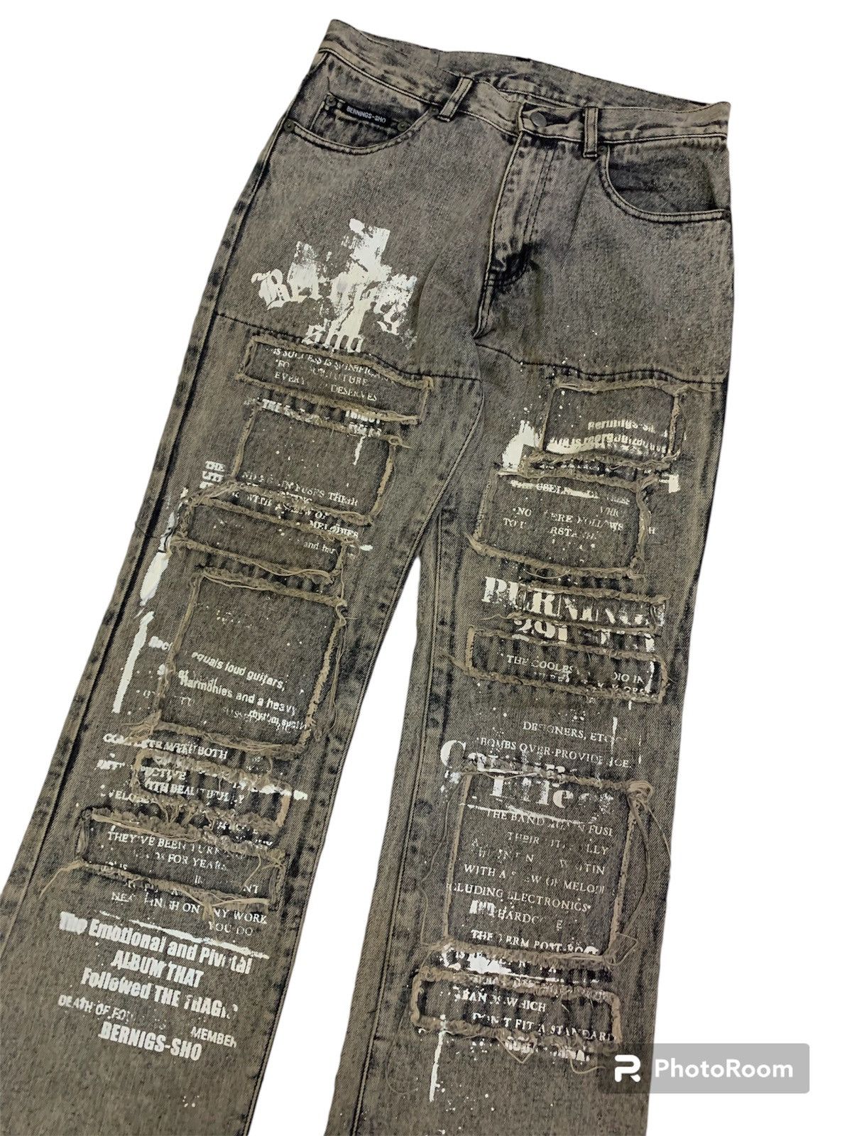 BERNINGS SHO Vintage Japanese Flare Bernings Sho Patchwork Denim Size US 29 - 5 Thumbnail