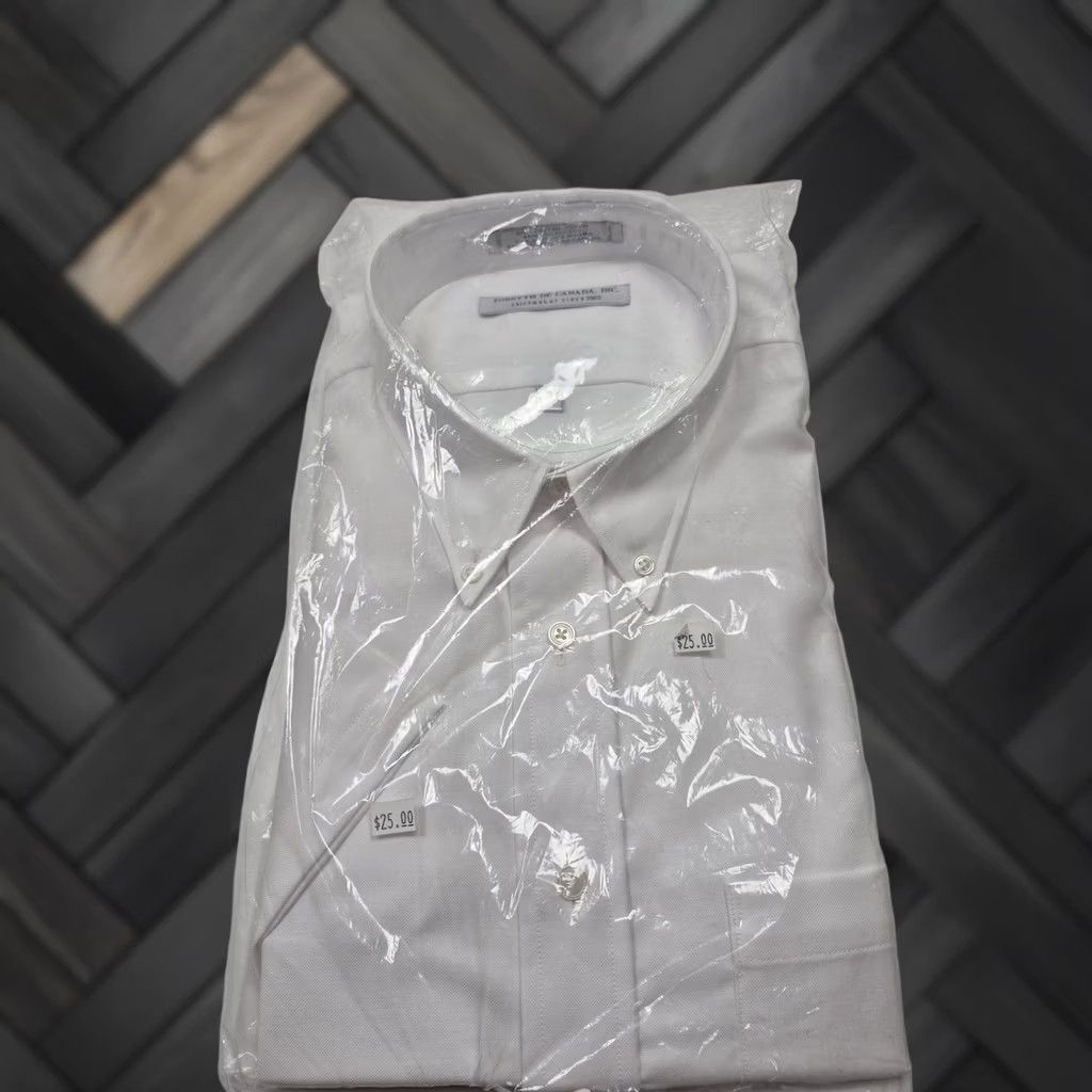 Vintage Forsyth of Canada Dress Shirt Mens 18 White Solid Classic Fit Long Sleeve Size 48R - 1 Thumbnail