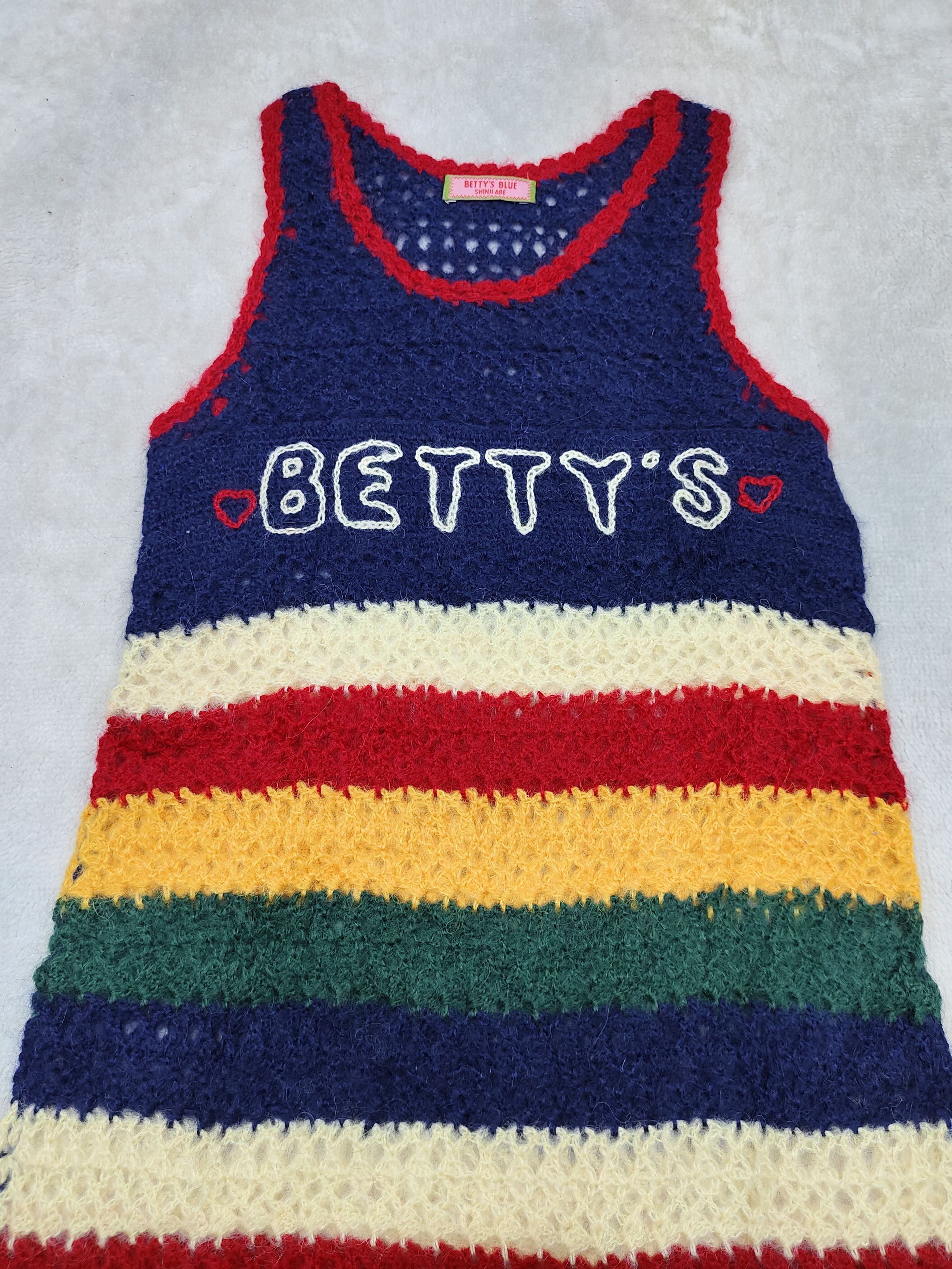 Japanese Brand 90s Betty's Blue🇯🇵 by Shinji Abe Knitted Sleeveless Size M / US 6-8 / IT 42-44 - 5 Thumbnail