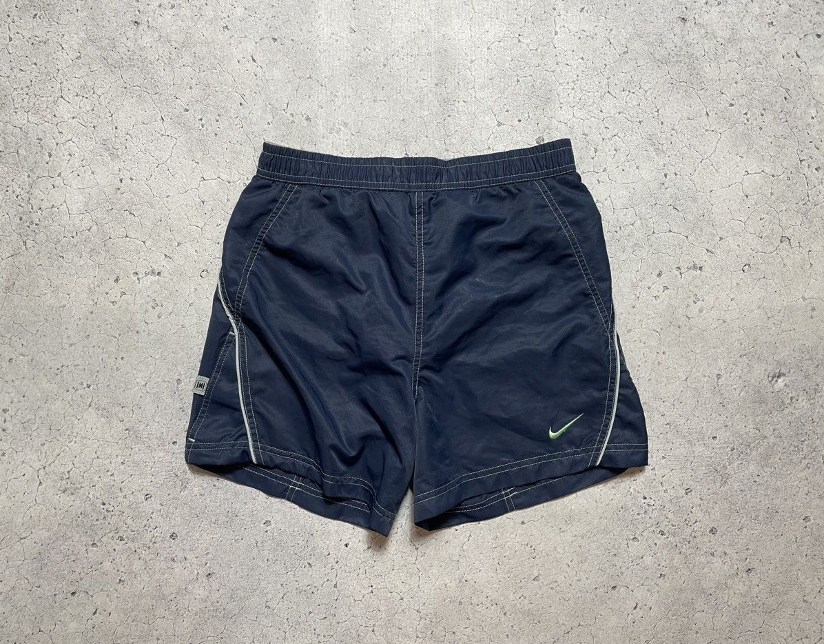 Nike Vintage Nylon Nike Shox Big Logo Swoosh Drill Shorts Y2K Size US 32 / EU 48 - 2 Thumbnail