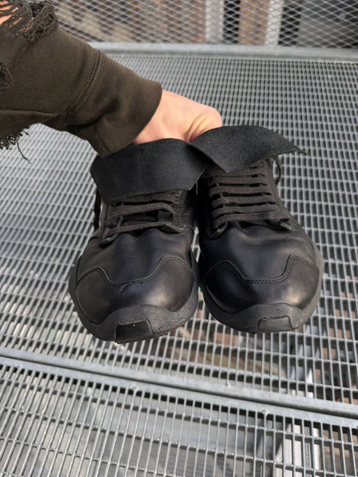 Adidas × Rick Owens Rick Owens x Adidas Runner Leather Sneakers Size US 10 / EU 43 - 8 Thumbnail