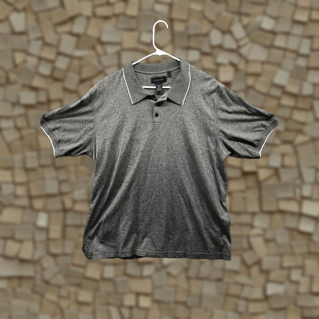 Vintage Toscano Polo Shirt Mens L Short Sleeve Pullover Gray Collared Golf Logo Knit Cotton Blend Regular Size US L / EU 52-54 / 3 - 1 Thumbnail