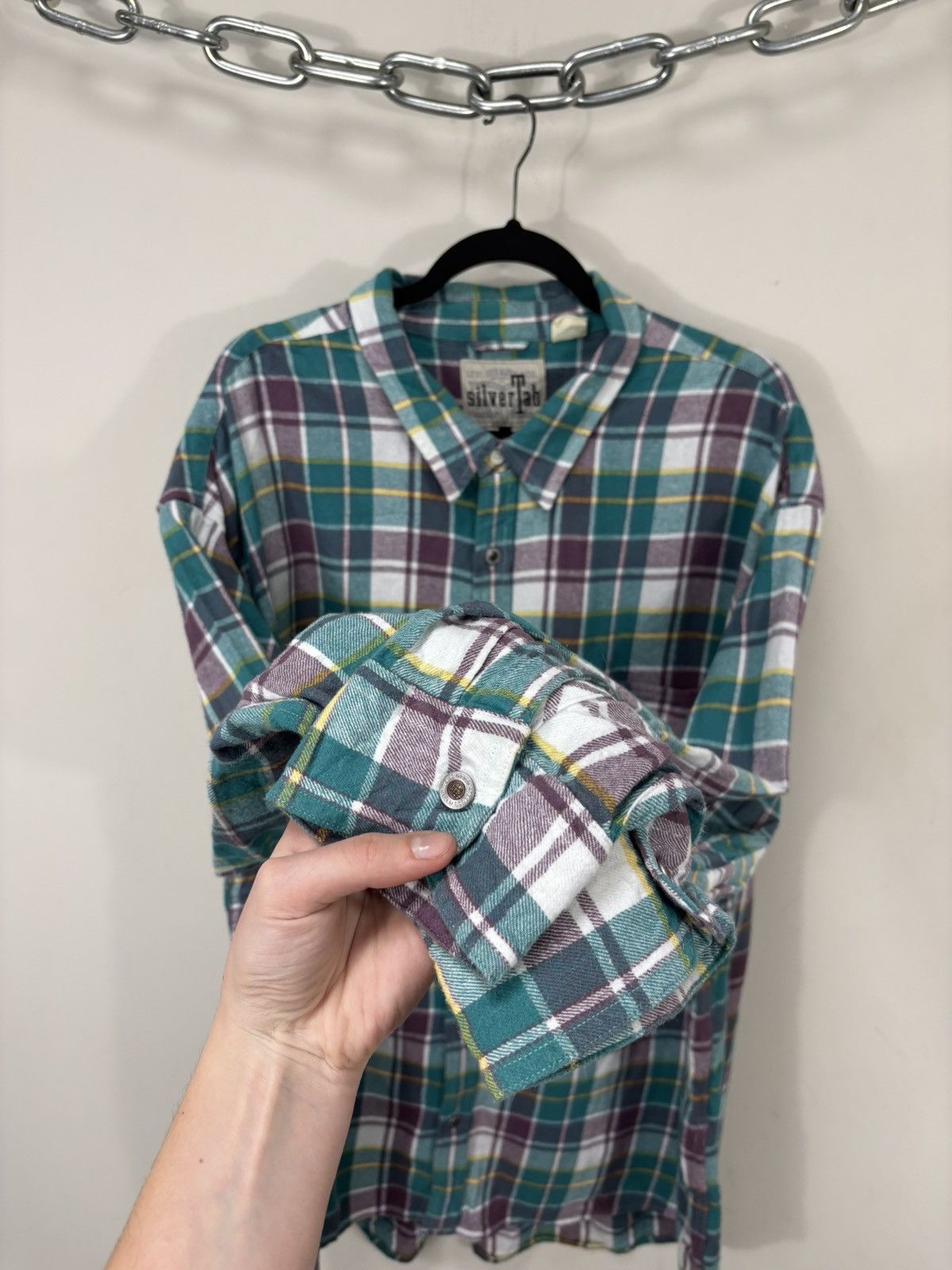 Levi's Levi’s Silver Tab Oversized Men’s Plaid Check Flannel Shirt Size US XL / EU 56 / 4 - 7 Thumbnail