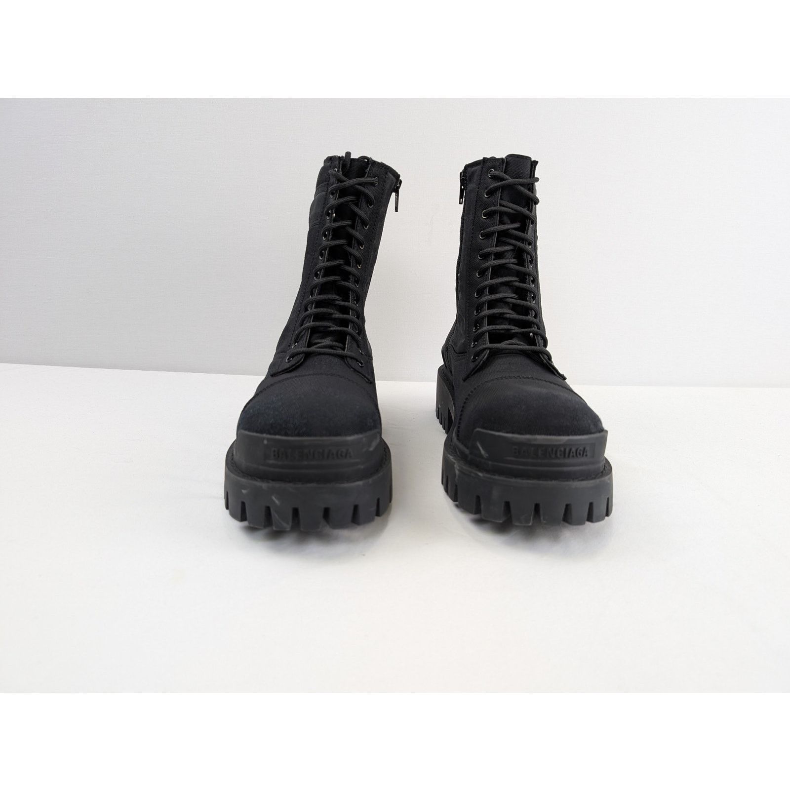 Balenciaga o1rshd1 Nylon Canvas/Used Effect New Combat Strike Boots Size US 12 / EU 45 - 9 Thumbnail
