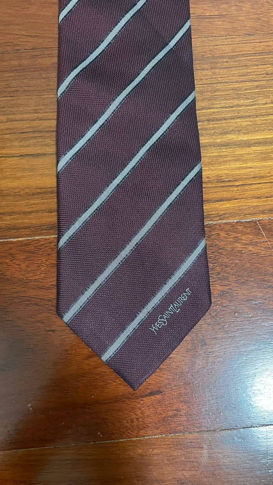 Yves Saint Laurent YSL Burgundy Tie Size ONE SIZE - 1 Preview