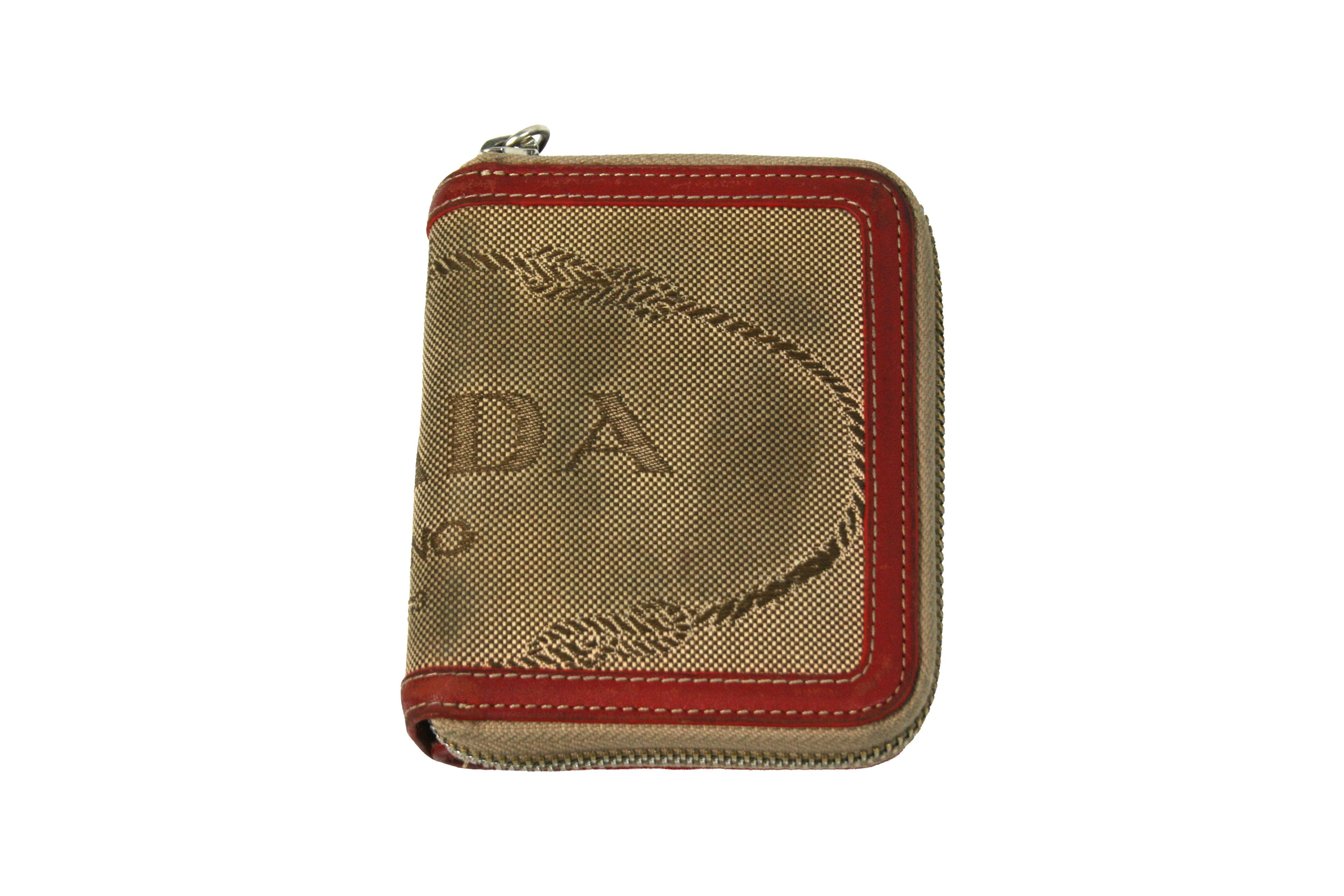 Prada 90S Big Logo Jacquard Wallet Vintage Size ONE SIZE - 2 Thumbnail