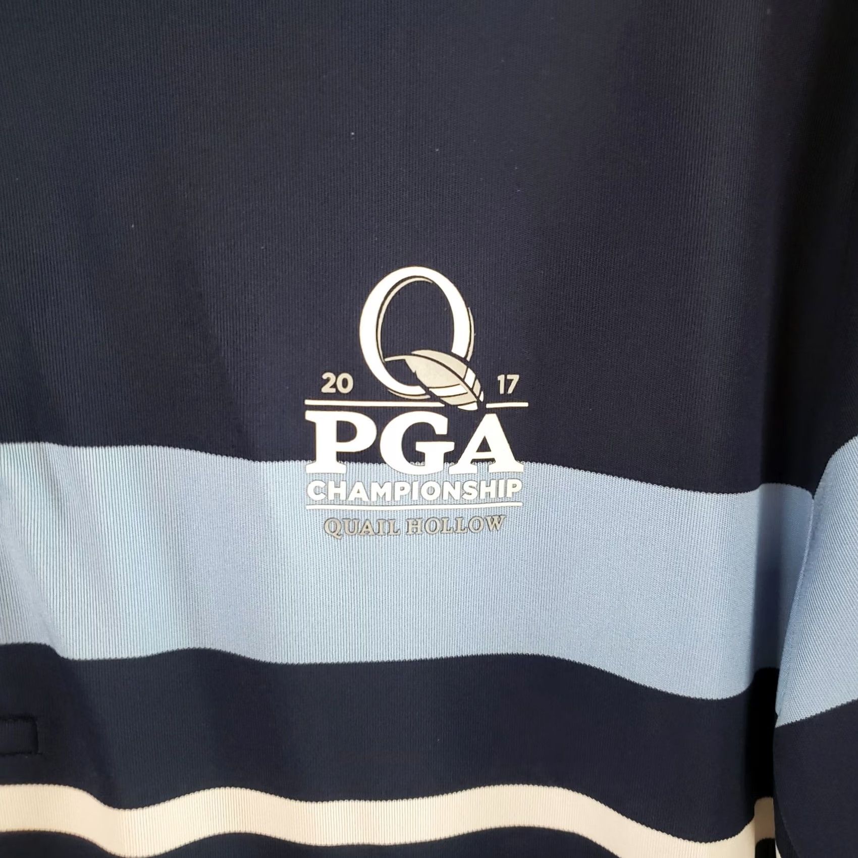 Polo Ralph Lauren VINTAGE Polo Ralph Lauren Shirt Mens LBlue Stripe Performance PGA Championship Logo Size US L / EU 52-54 / 3 - 4 Thumbnail