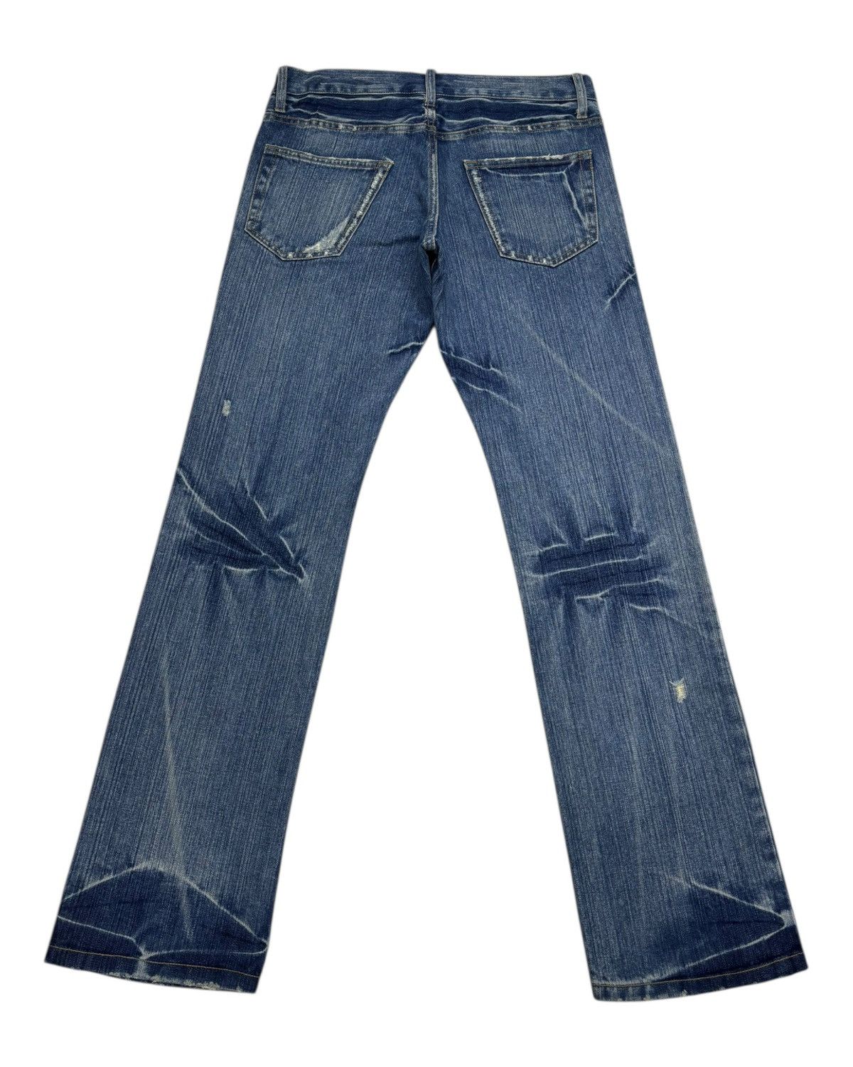 If Six Was Nine × Issey Miyake ISSEY MIYAKE CLAWMARK BLUE CUSTOM MADE DISTRESSED DENIM JEAN Size US 32 / EU 48 - 2 Thumbnail
