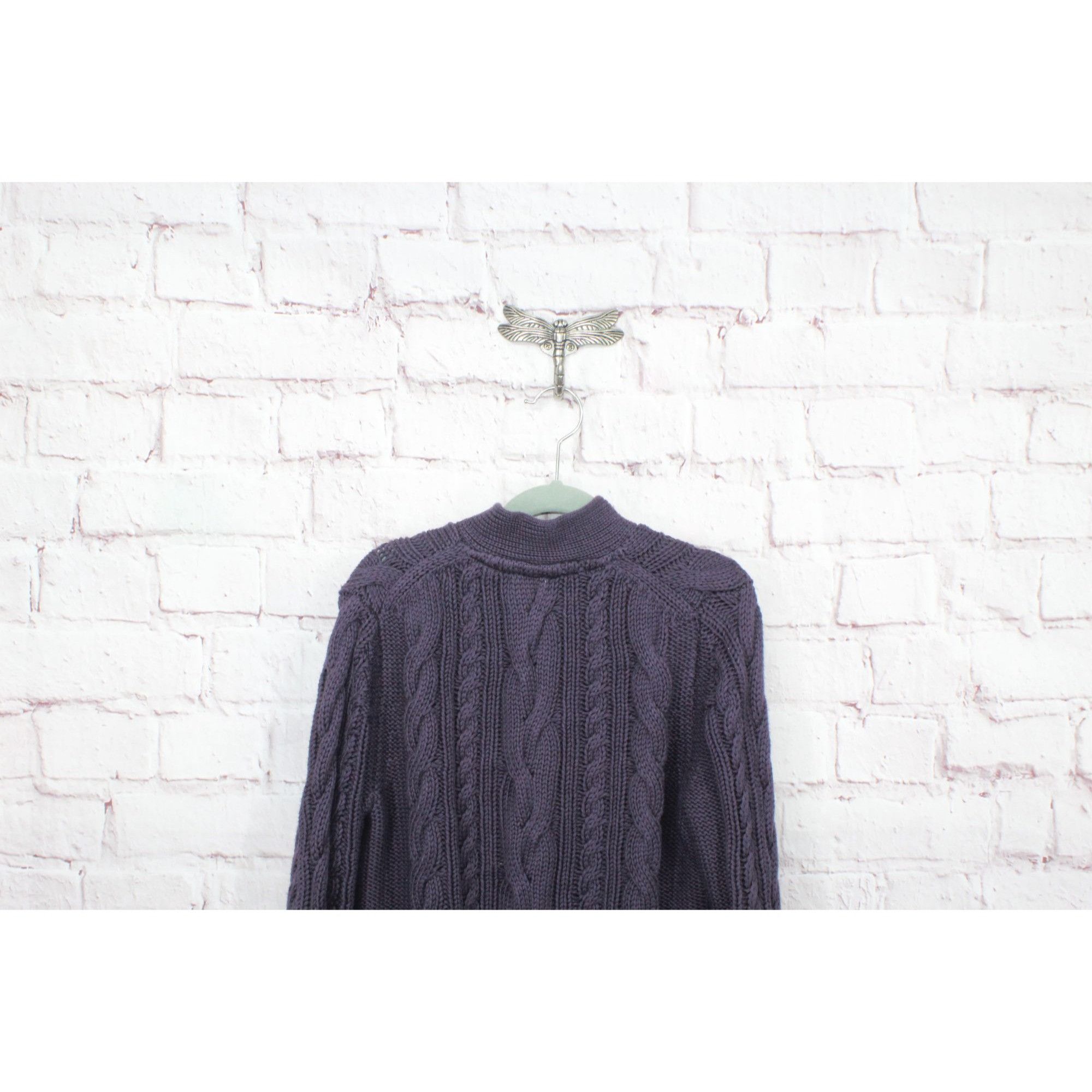 L.L. Bean LL Bean Double L Cable Sweater Button Front Cardigan \ Size XS / US 0-2 / IT 36-38 - 4 Thumbnail
