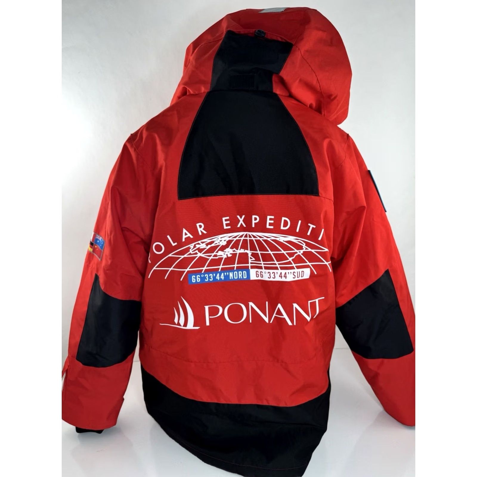 Vintage PONANT 88 Hooded Embroidered Mens L Polar Expedition Jacket Red Parka Size US L / EU 52-54 / 3 - 4 Thumbnail