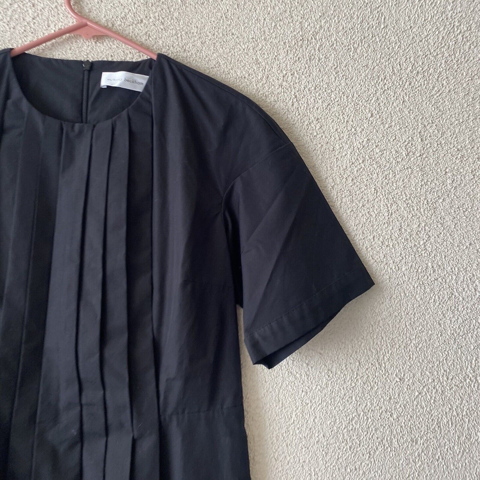 Victoria Beckham Victoria Beckham Womens Dress Black Front Pleated Short Slee Size XL / US 12-14 / IT 48-50 - 15 Thumbnail