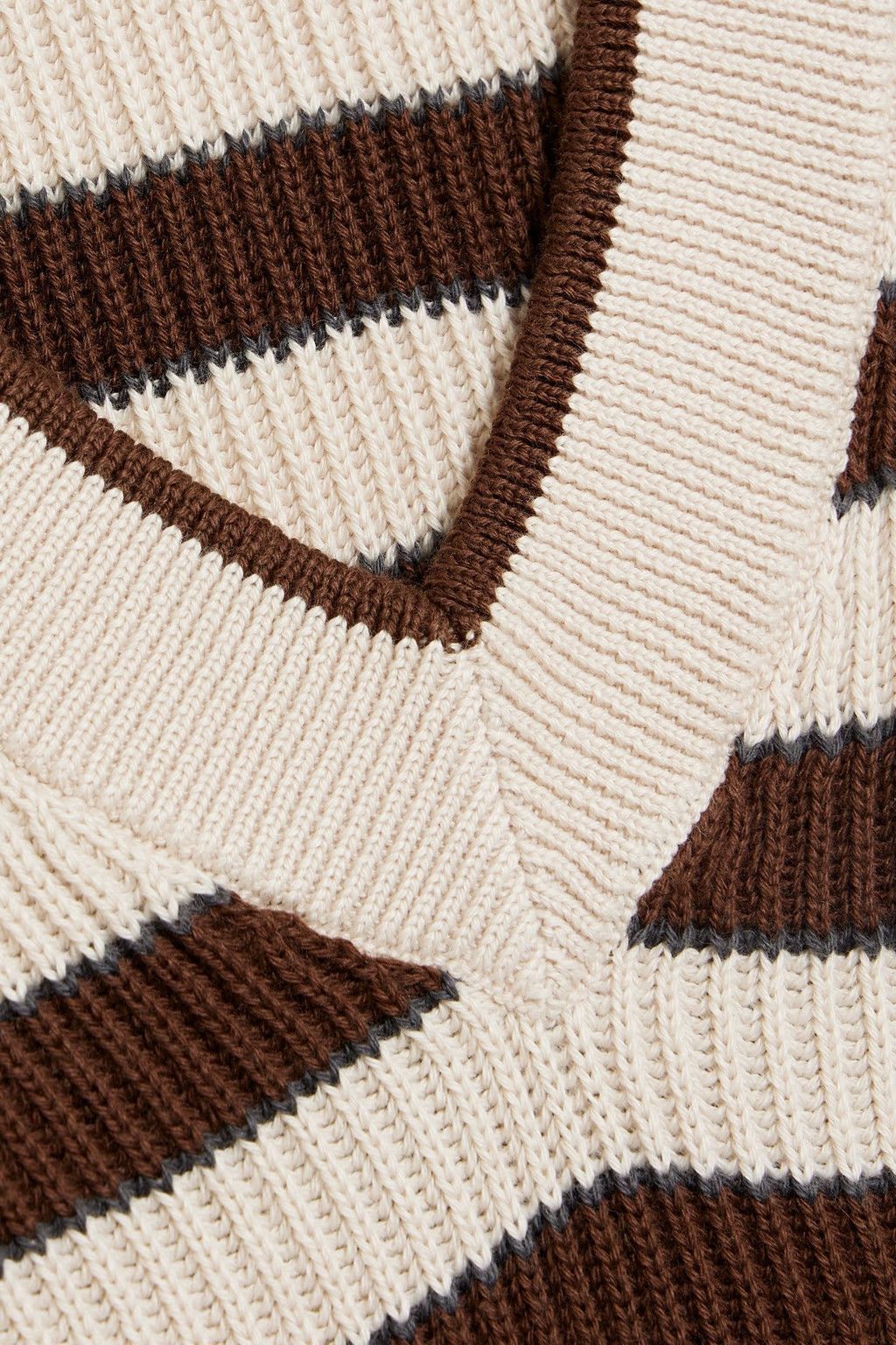 Brunello Cucinelli o1y0825 V-neck Sleeveles Sweater in Beige/Brown Size XXL / US 16-18 / IT 52-54 - 4 Thumbnail