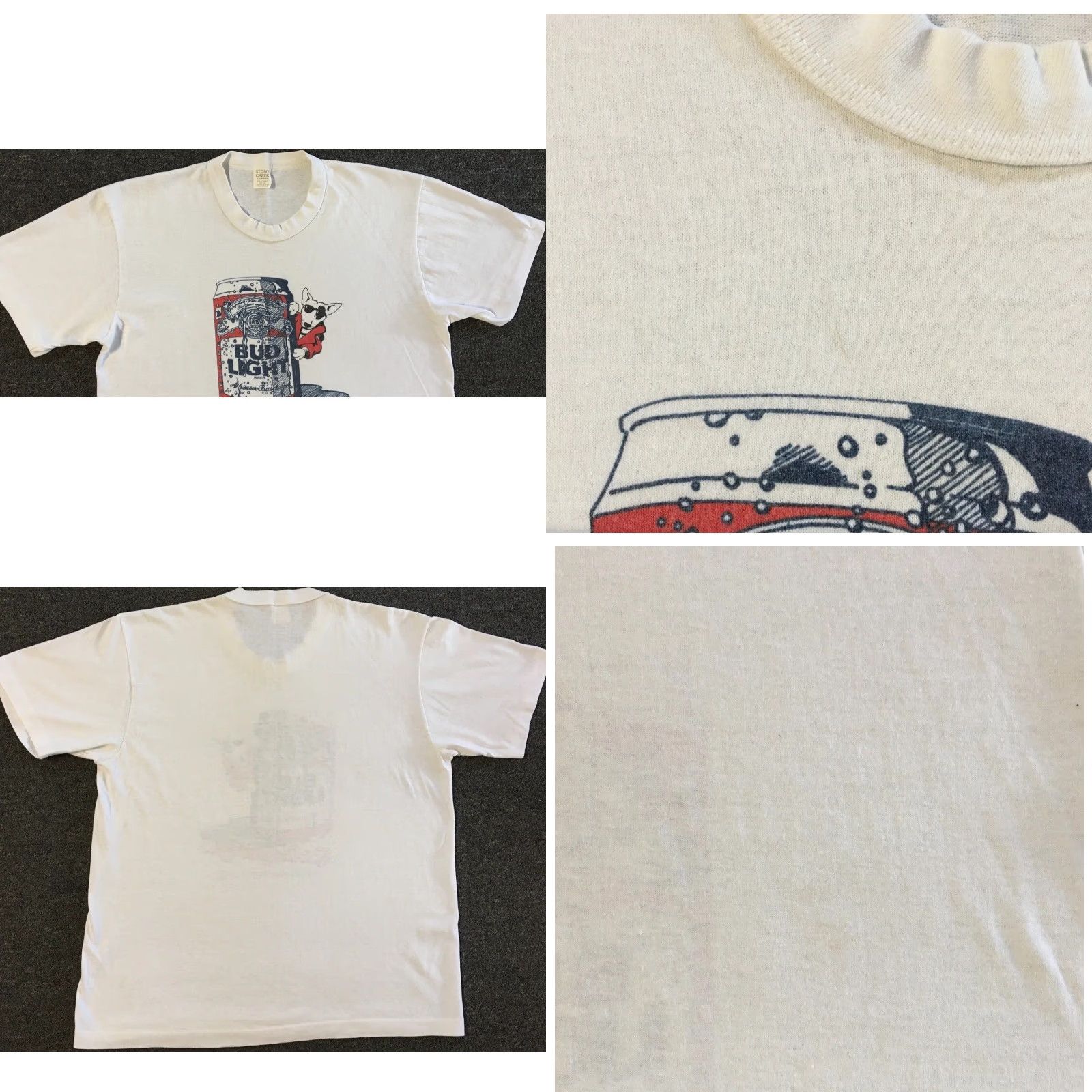 Vintage VINTAGE Bud Light Spuds Mackenzie Party Dog Shirt M White 80s 90s Funny Grunge Beer Dog USA Mens Rock Retro Fans Size US M / EU 48-50 / 2 - 8 Thumbnail