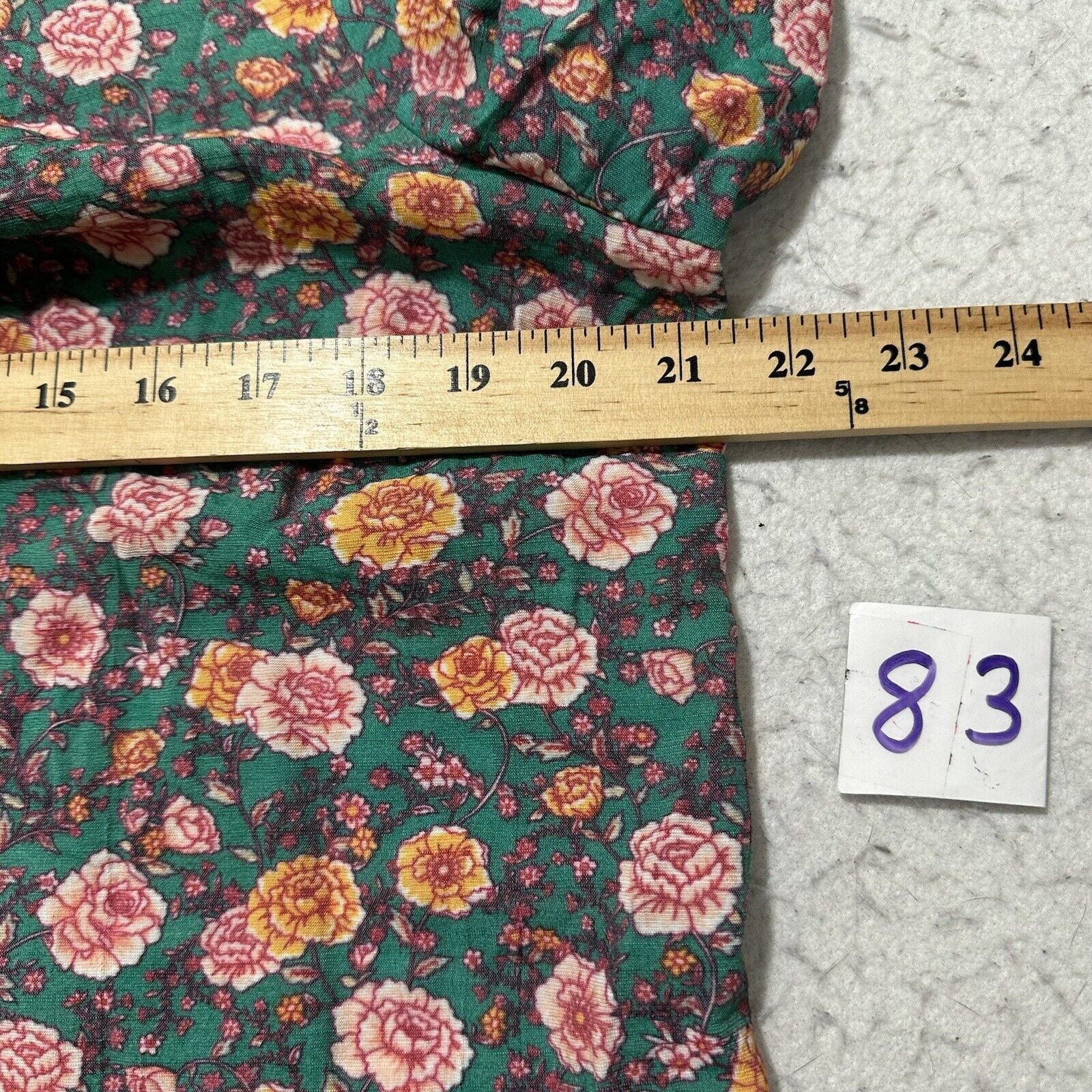 Other Lauren Conrad Medium Green Pink Floral Long Sleeve Blouse Size M / US 6-8 / IT 42-44 - 9 Thumbnail