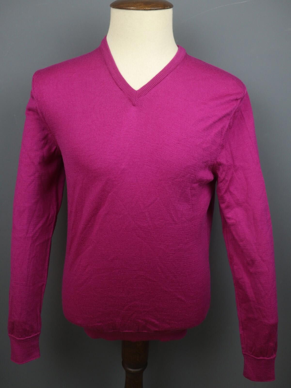 Designer PELIKAMO ZURICH Pink Wool Tight Knit Pullover Sweater Size L Size L / US 10 / IT 46 - 1 Thumbnail