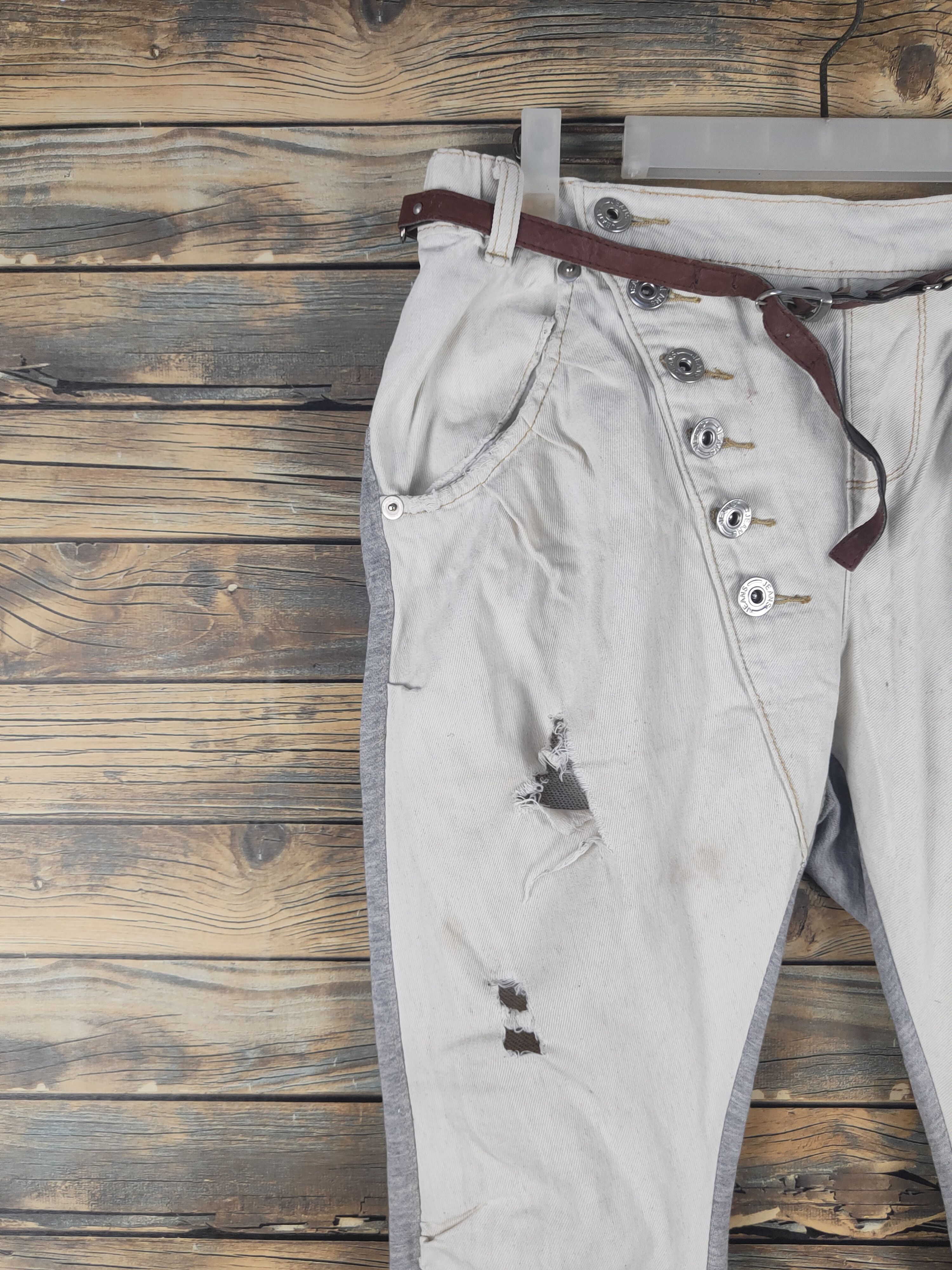Japanese Brand DL Girlstyle White Gray Multipocket Casual Pants #46-013 Size 30" / US 8 / IT 44 - 3 Thumbnail