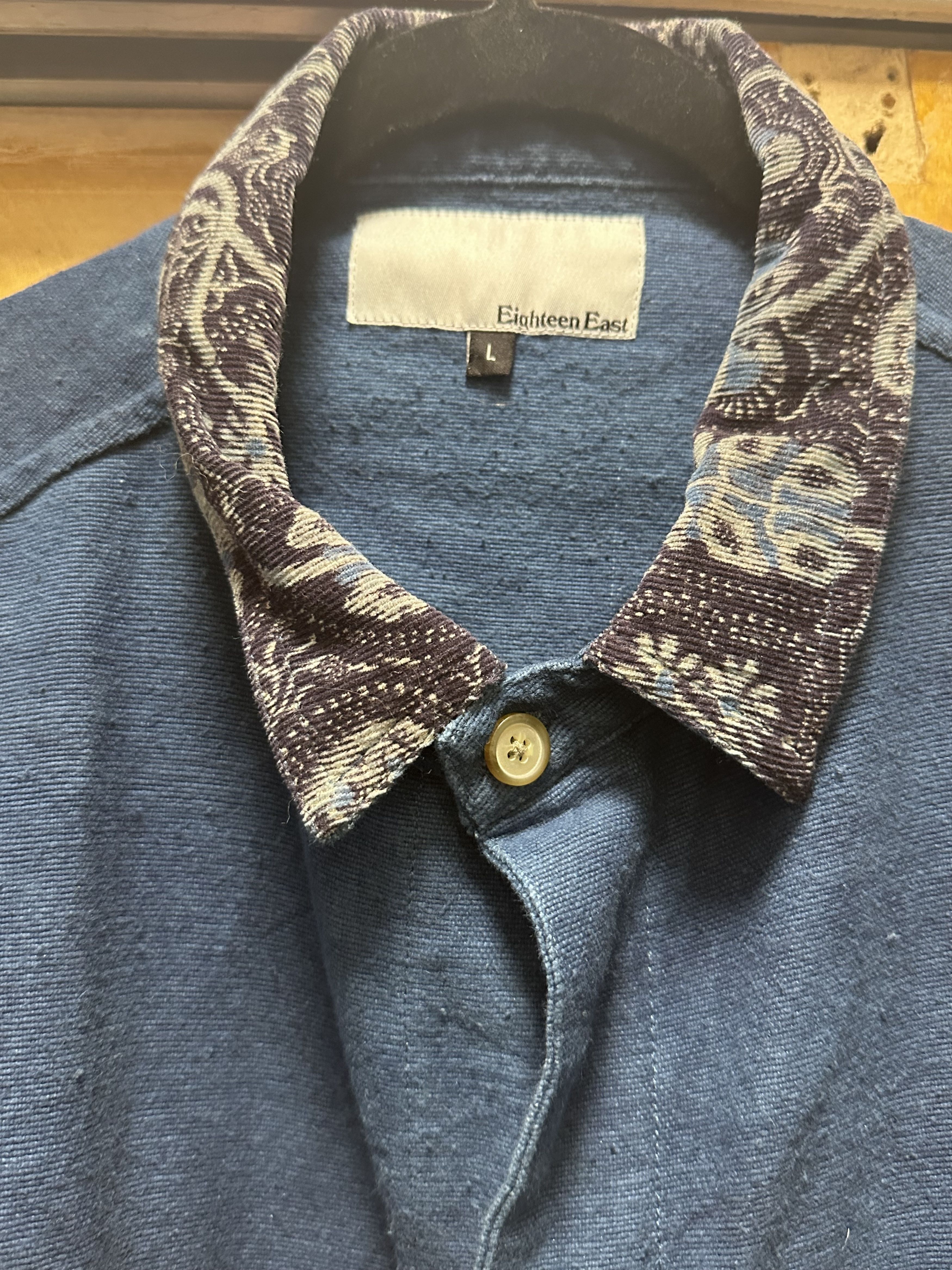18 East Denim shirt shacket L Navy