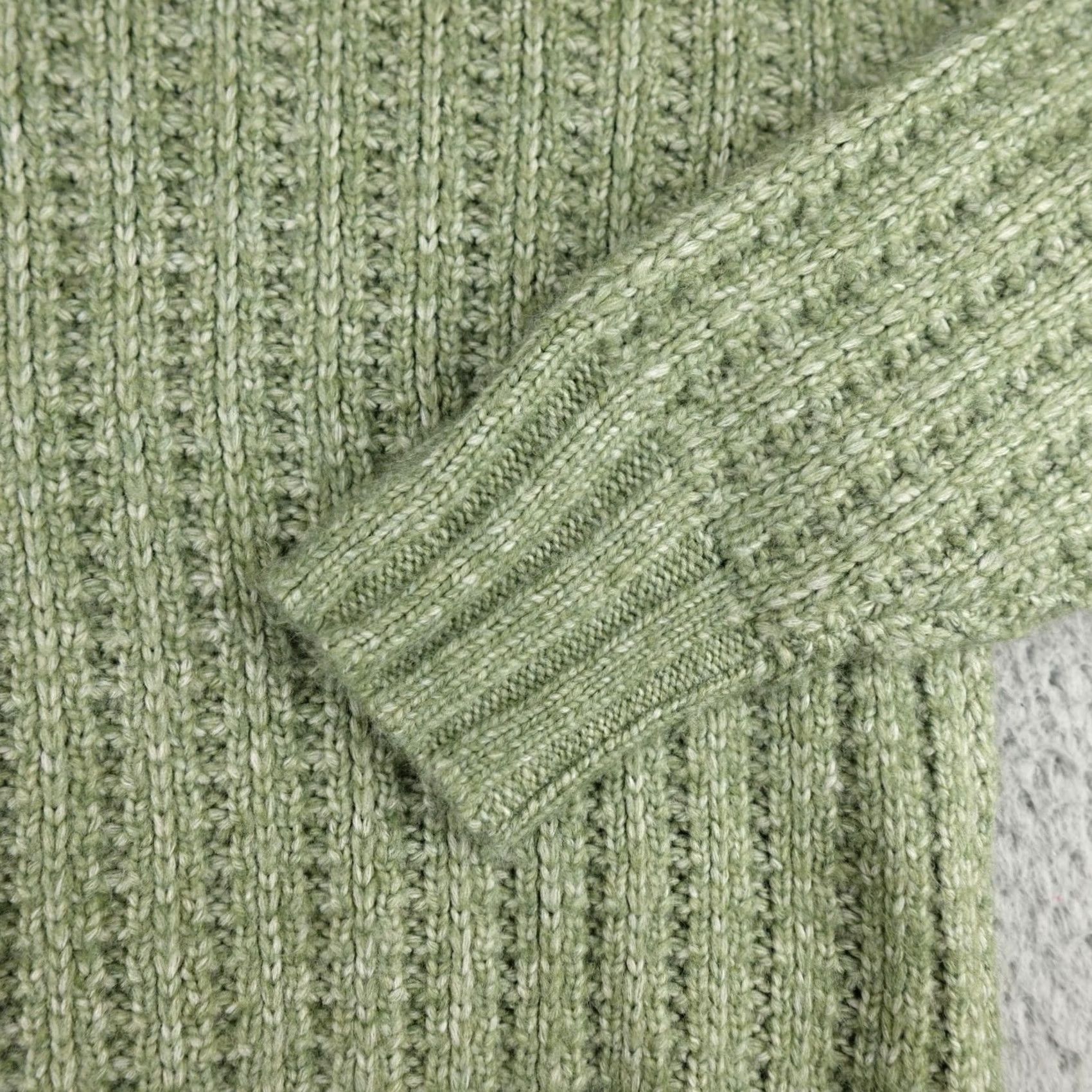 American Eagle Outfitters American Eagle Sweater Womens Medium Green Knit Crochet Crewneck Pullover Size M / US 6-8 / IT 42-44 - 6 Thumbnail