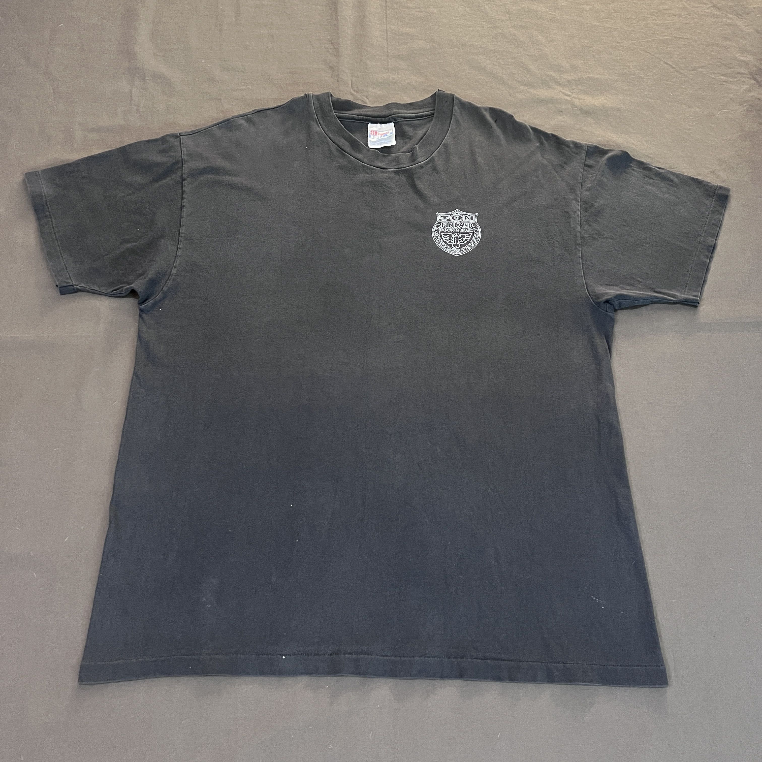 Vintage 90s Tom of Finland lgbtq gay bdsm Art Tee XL Faded