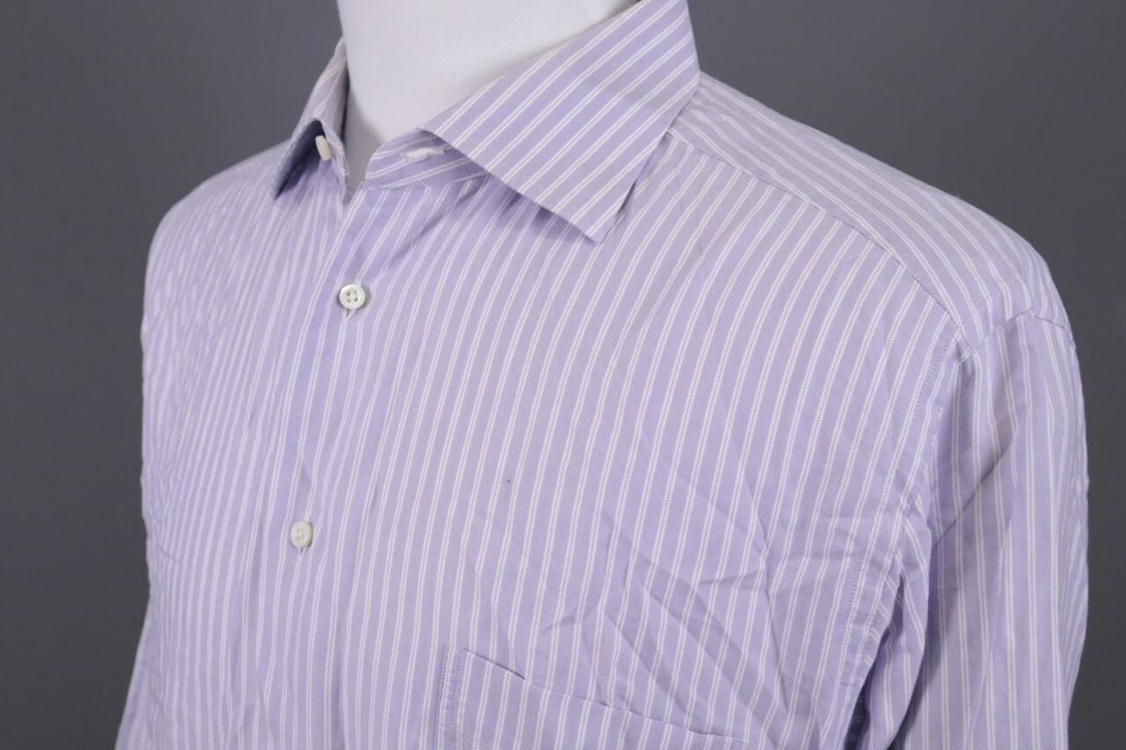 Ermenegildo Zegna Ermenegildo Zegna Rgular Fit Purple Shirt Size 43 / 17 Size US M / EU 48-50 / 2 - 11 Thumbnail