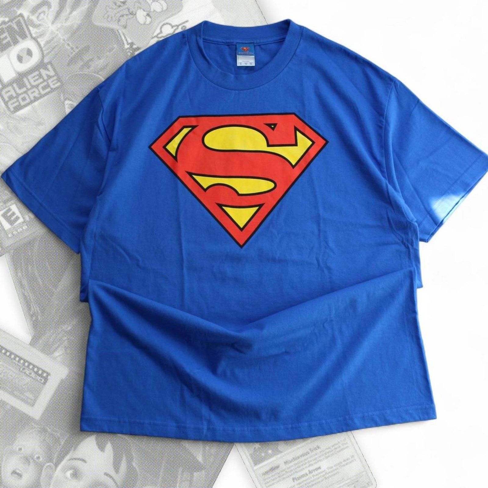 DC Comics Blue Vintage Y2K Superman Logo Graphic Tee Size US XL / EU 56 / 4 - 1 Thumbnail