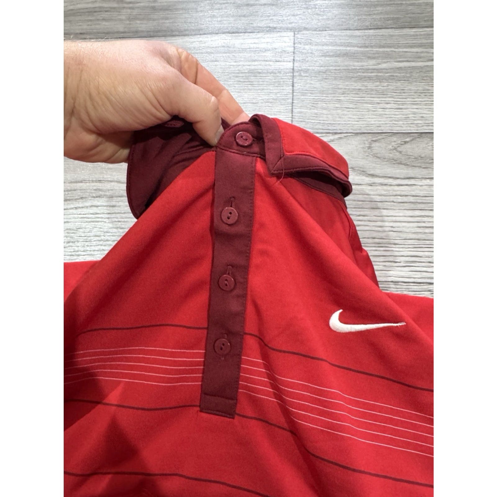 Nike Roger Federer RF 2011 French Open Red Polo Shirt XL Nike 405991-611 Men Shirt Red 2010s Mens Size US XL / EU 56 / 4 - 6 Thumbnail