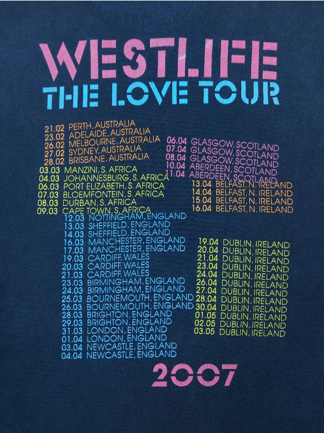 Band Tees × Vintage Vintage WestLife 2007 The Love Tour Bluenet Double-Sided TEE Size US S / EU 44-46 / 1 - 5 Thumbnail