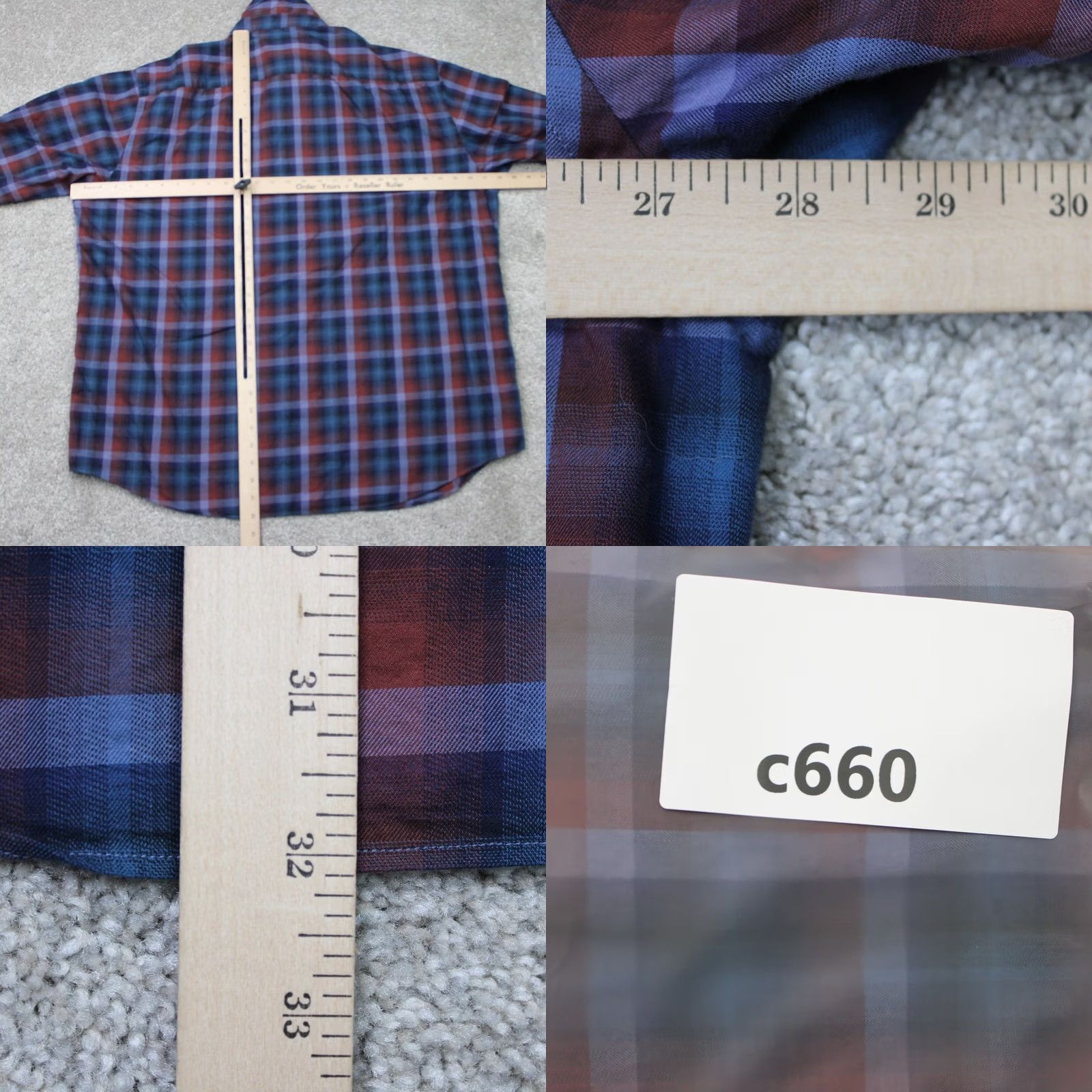 BUGATCHI Bugatchi Uomo Shirt Mens 3XL XXXL Blue Red Classic Fit 100% Cotton Long Sleeve Button-Up Shirt Size US XXL / EU 58 / 5 - 9 Thumbnail