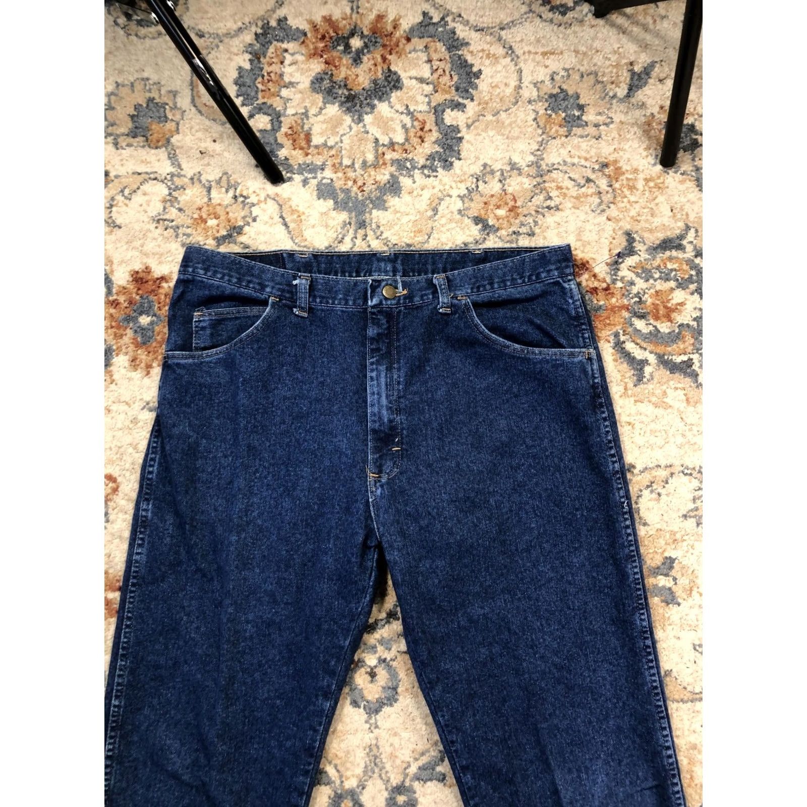 Wrangler VINTAGE Wrangler 88940DW Jeans Mens 38x31 Blue Dark Wash Regular Straight Denim USA 90s Wrangler Authentic Size US 38 / EU 54 - 2 Thumbnail