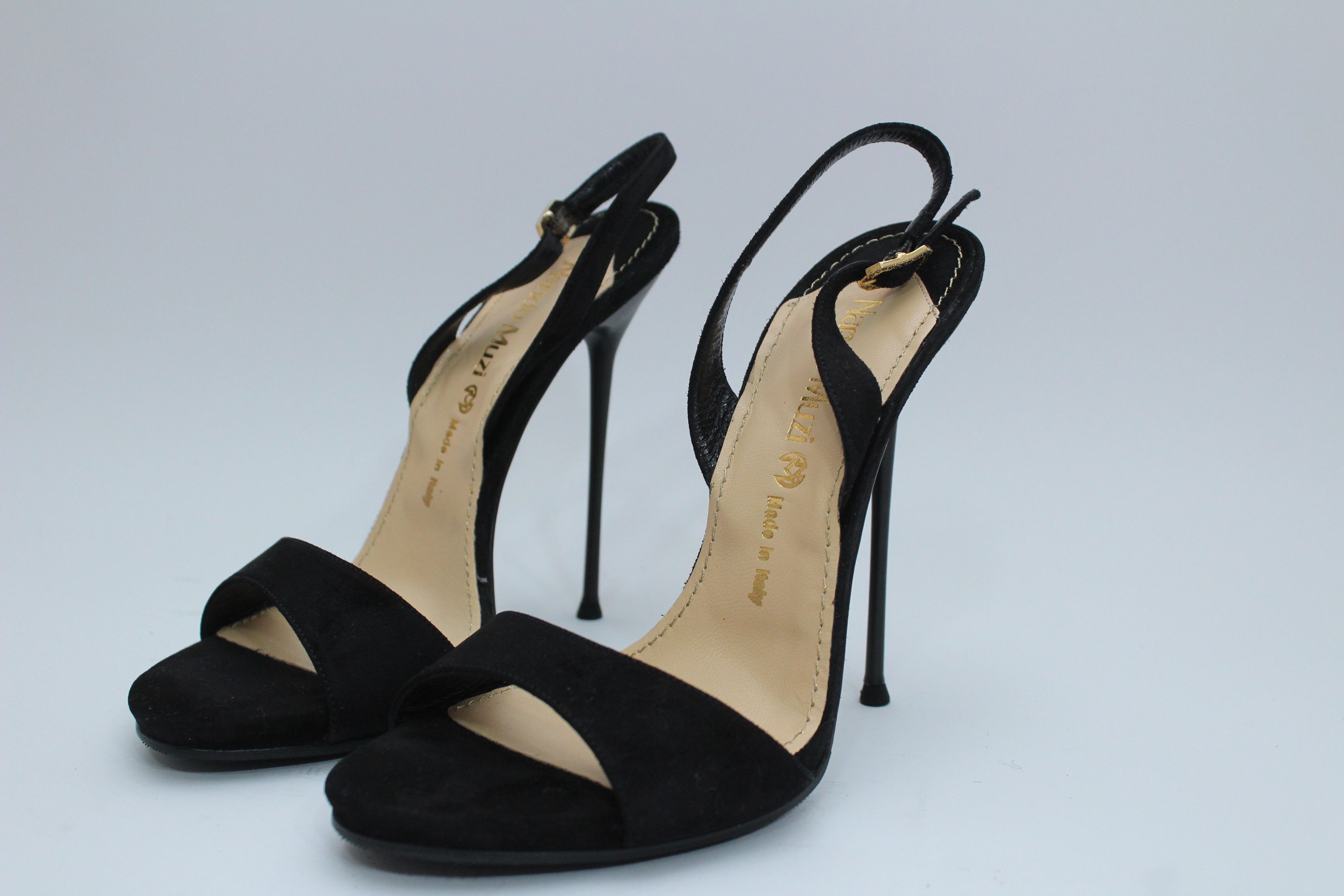 Other Nando Muzi Suede High Heel Sandals Black 37 Size US 7 / IT 37 - 6 Thumbnail