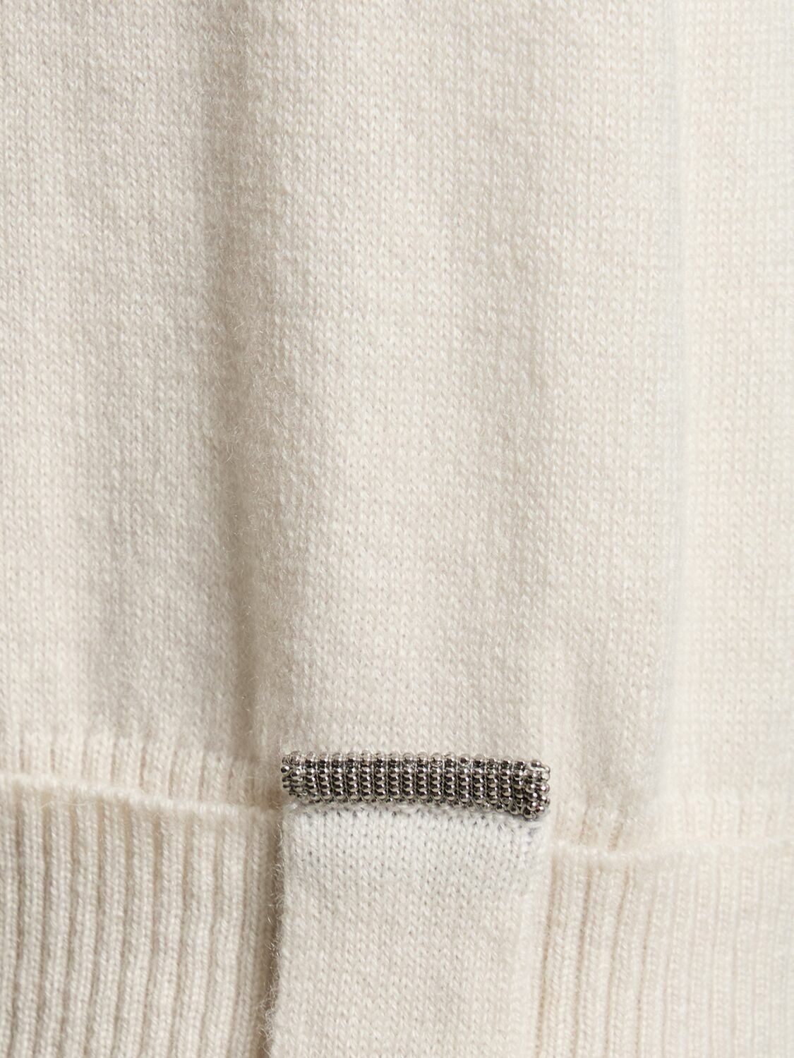 Brunello Cucinelli o1y0825 Crewneck Cashmere Blend Sweater in Off-White Size S / US 4 / IT 40 - 4 Thumbnail