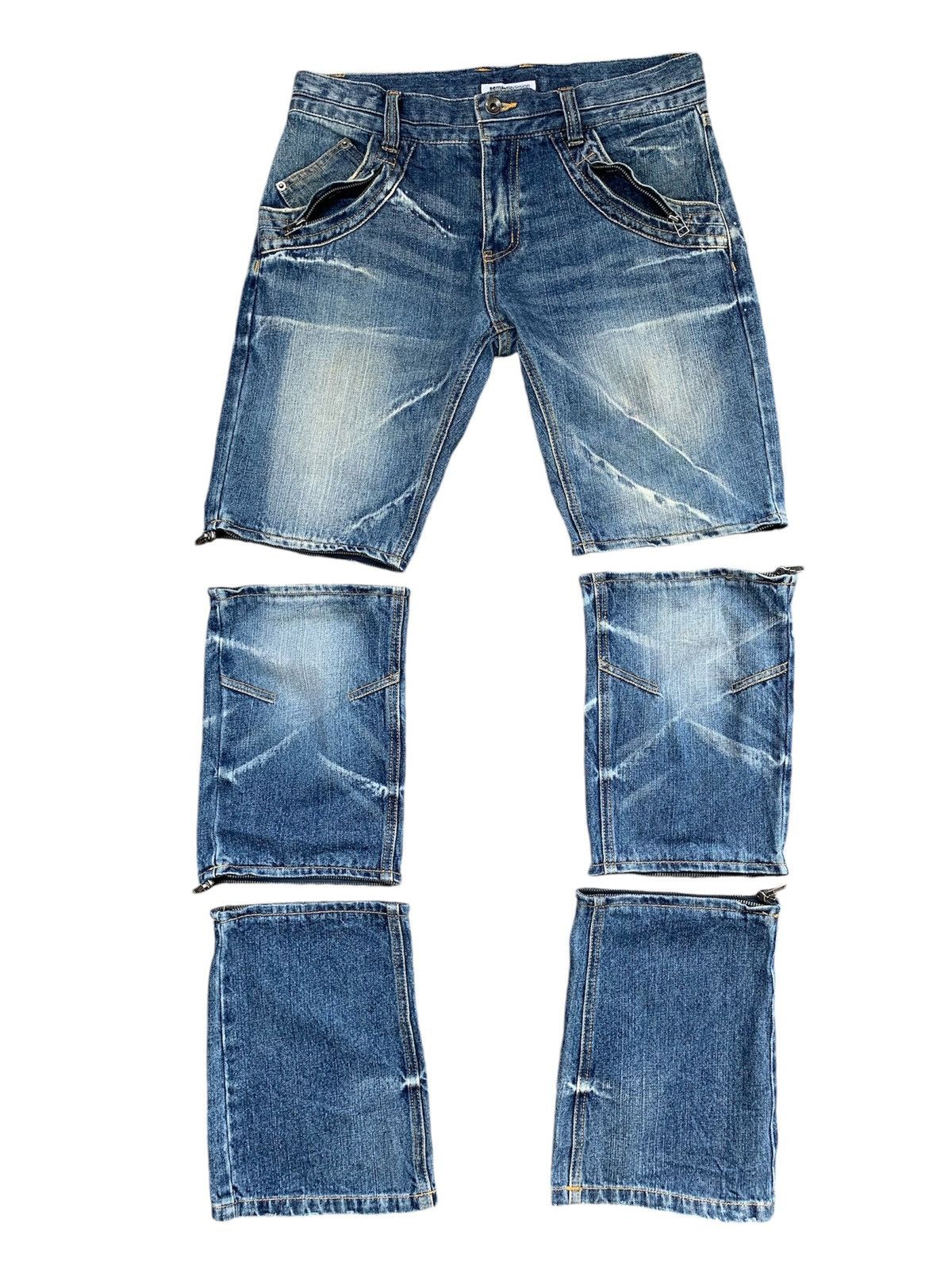 Japanese Brand Rare…Sementic Design 3 Way Lenght Zipper Punk Flared Pants Size US 33 - 1 Thumbnail