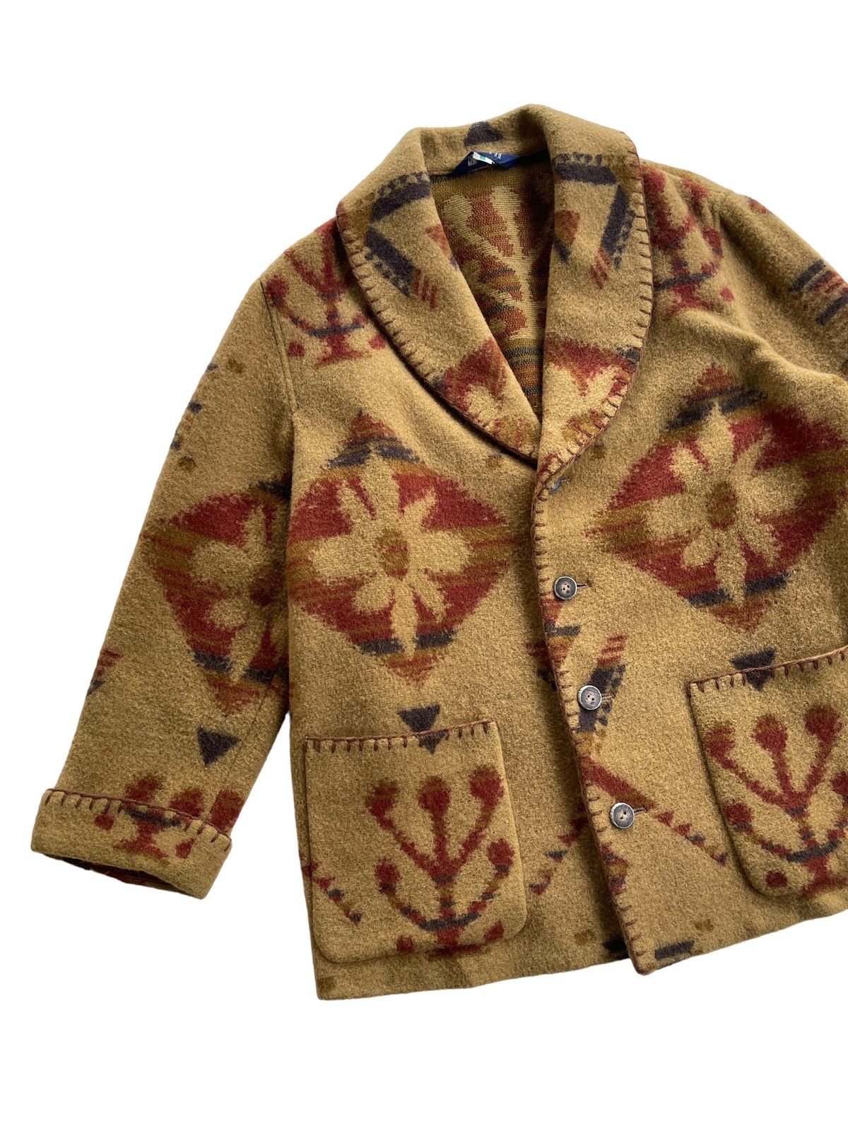 Japanese Brand Vintage Keith Aztec Pattern Shawl Collar Jacket Size US S / EU 44-46 / 1 - 5 Thumbnail
