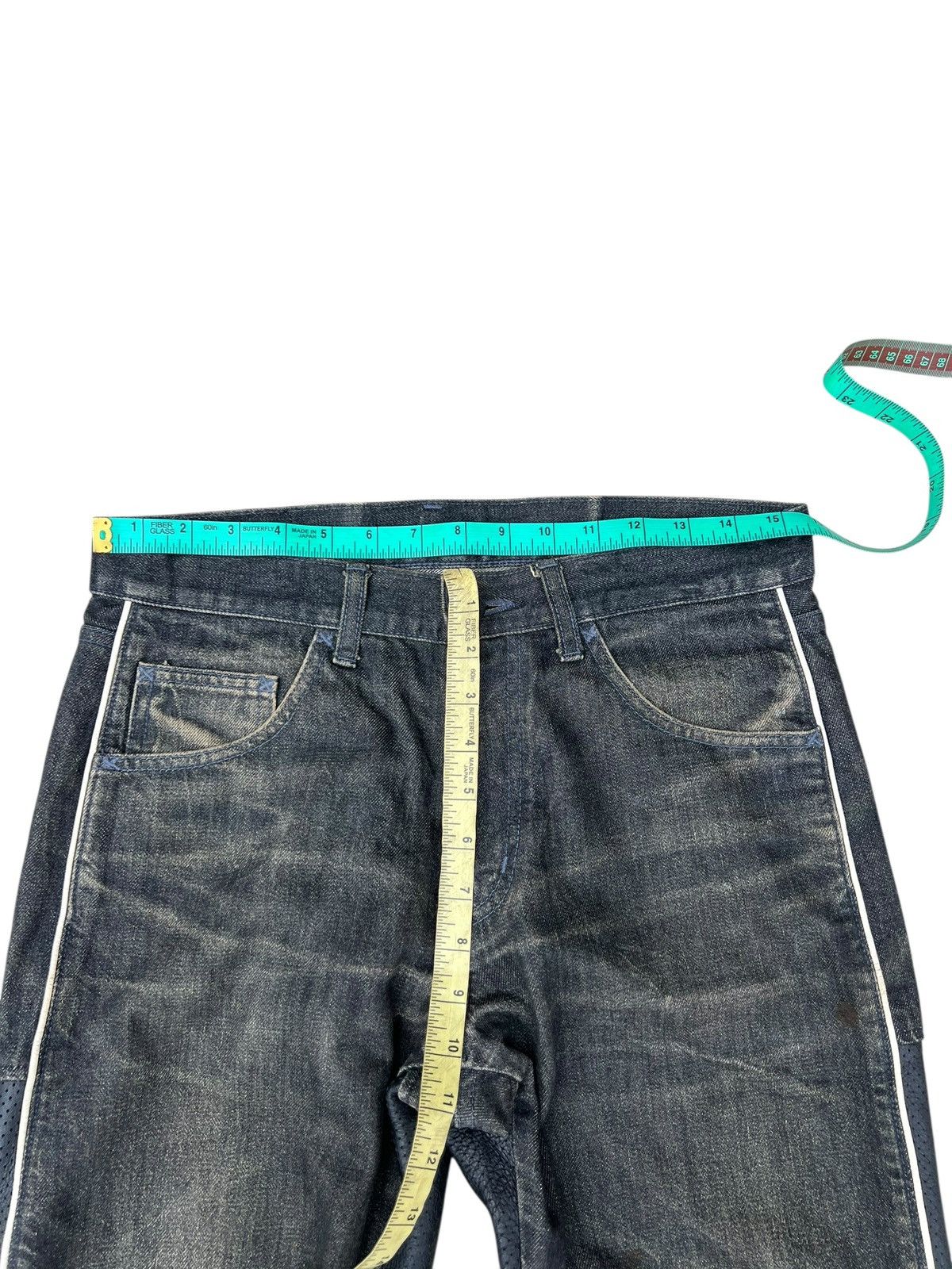 Neighborhood Vintage Neighborhood Japan Fade Denim Hybrid Leather Jeans Size US 30 / EU 46 - 4 Thumbnail