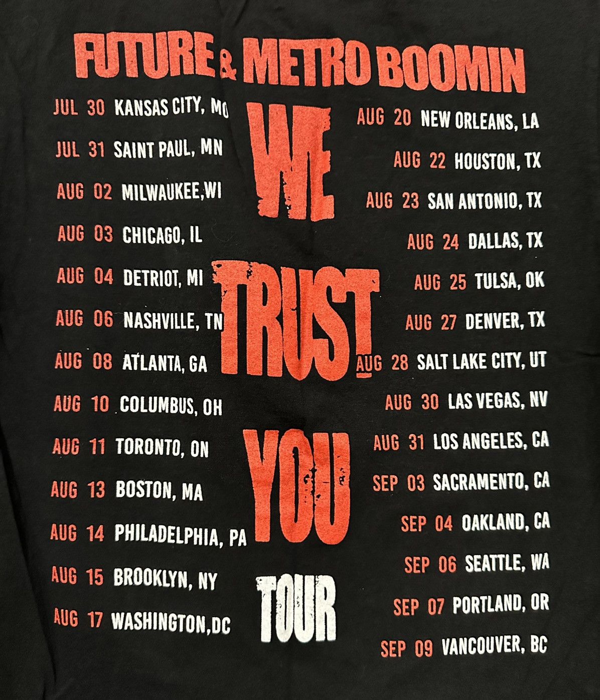 Band Tees Future Metro Boomin Tour shirt Size US S / EU 44-46 / 1 - 6 Thumbnail