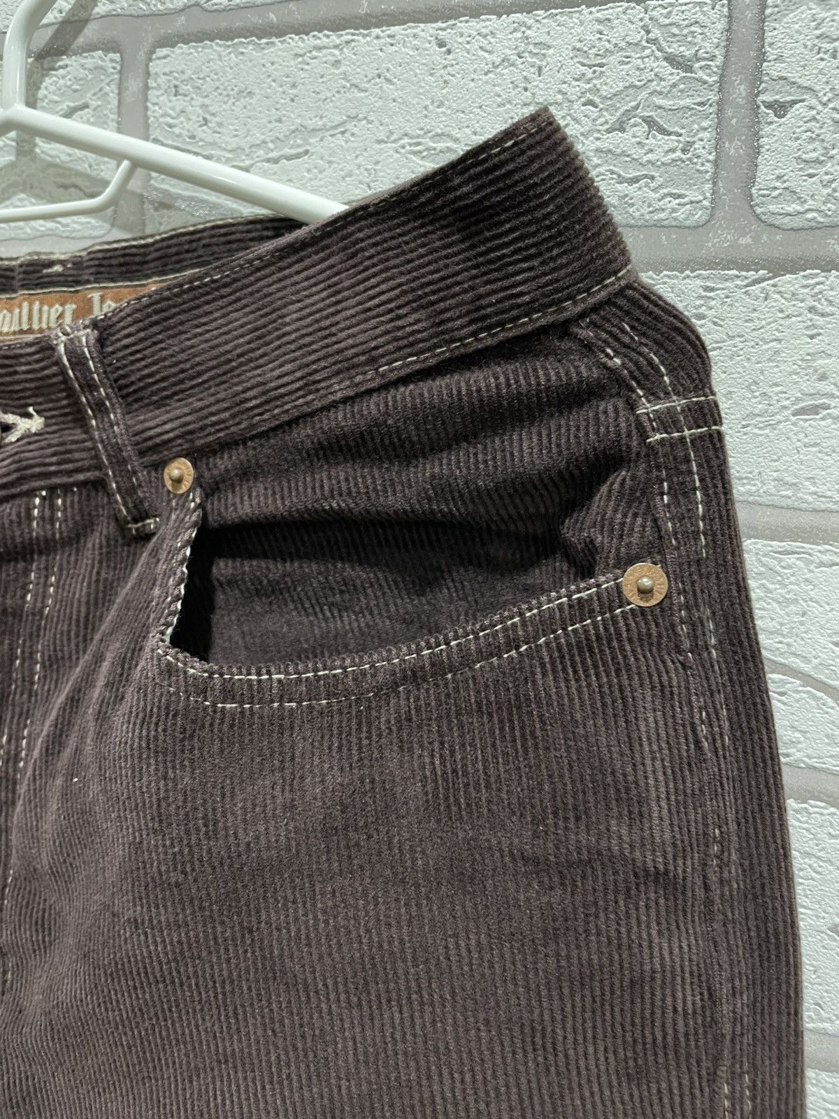 Jean Paul Gaultier RARE Vintage 90s Jean Paul Gaultier Jeans Velvet Brown Pants Size US 30 / EU 46 - 13 Thumbnail