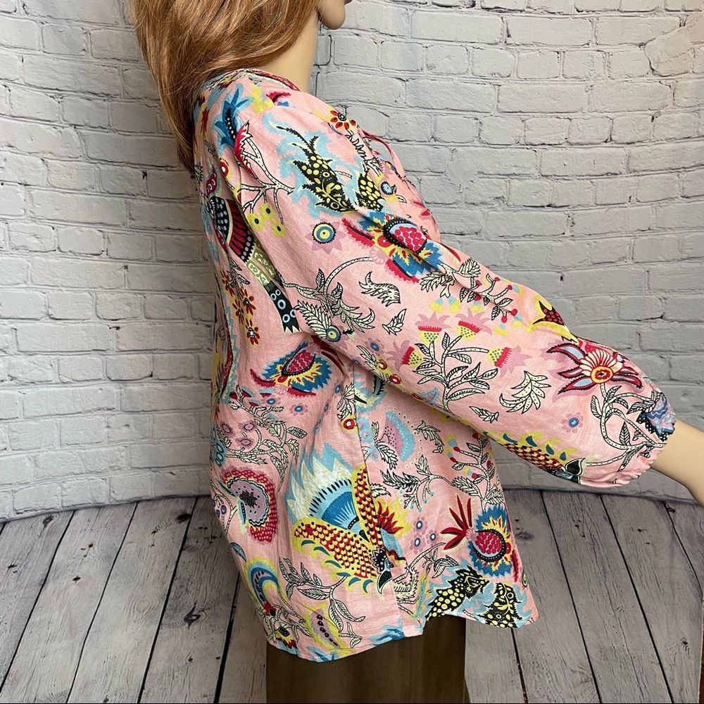 Other NWT New Linen Blend by Hester & Orchard Floral Tropical Blo Size M / US 6-8 / IT 42-44 - 3 Thumbnail