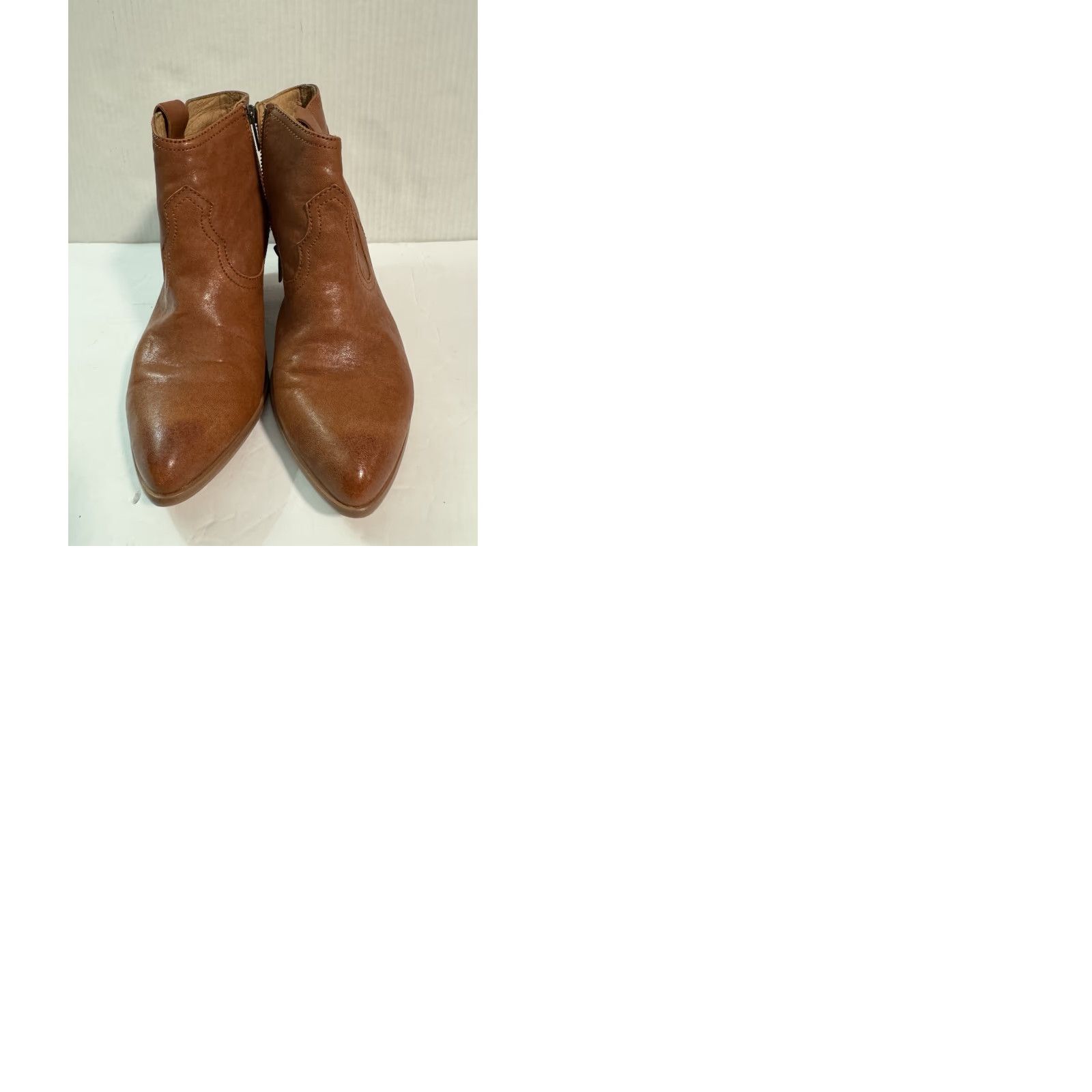 Frye Frye Reina Cognac Leather Western Ankle Bootie 3479257-COG Size 9M Women Boots Size US 9 / IT 39 - 10 Thumbnail