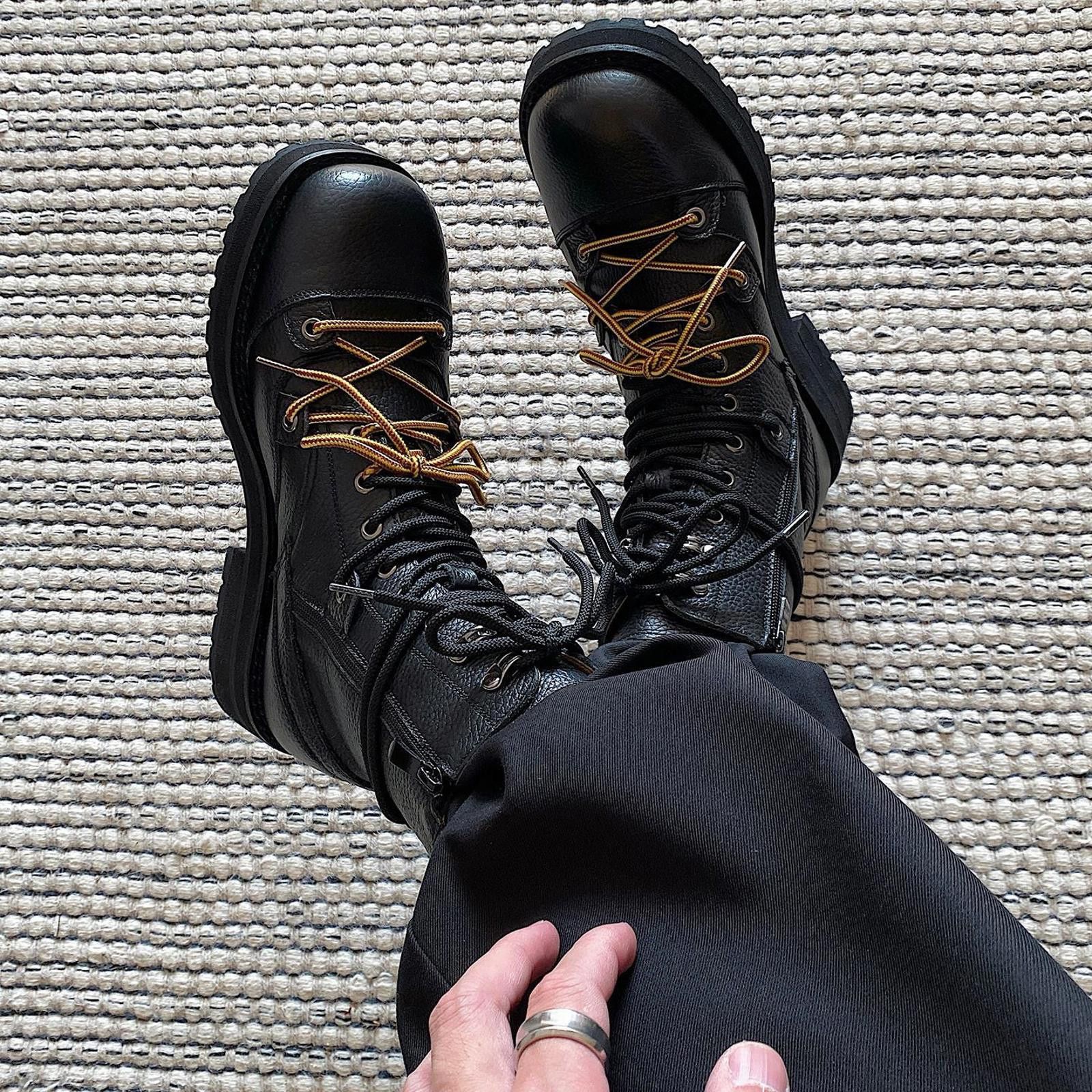 Japanese Brand Full-Grain Leather Lace-Up Boot | High-Heel / Thick-Sole Size US 11 / EU 44 - 4 Thumbnail