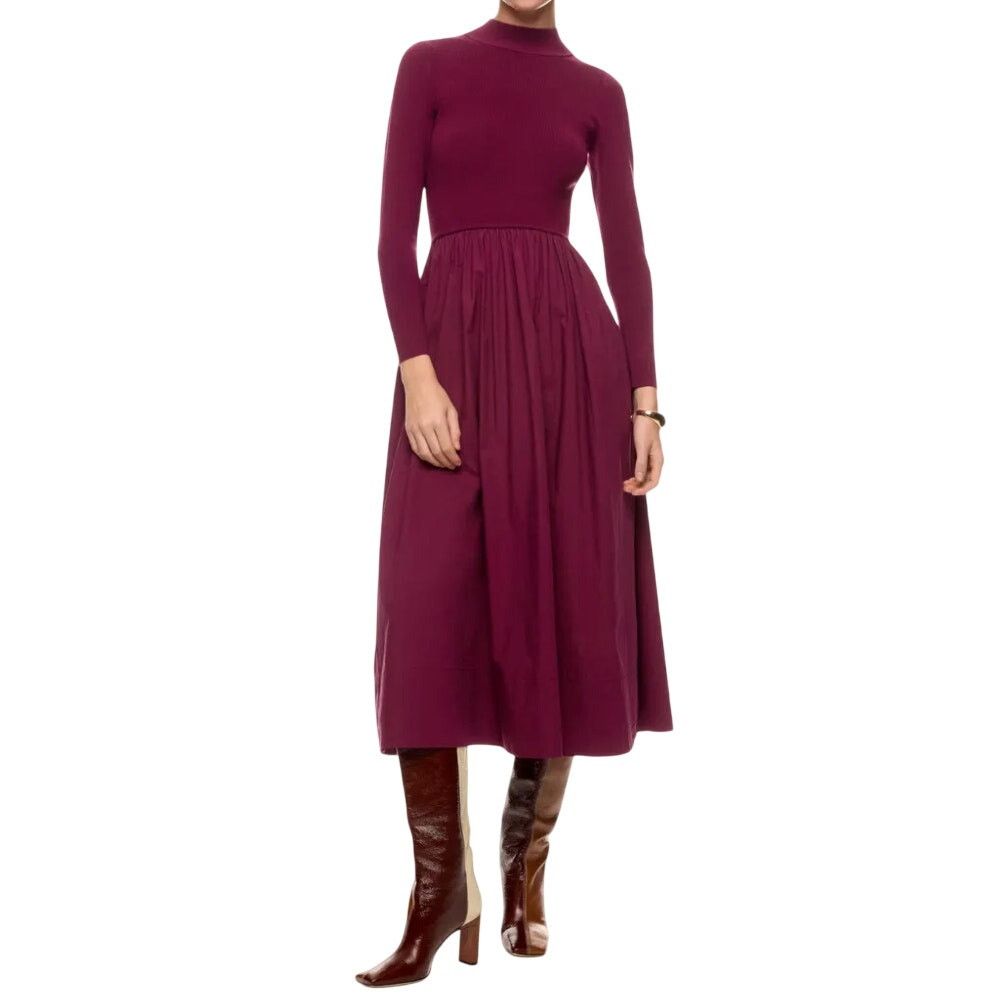Marie Oliver Marie Oliver The Barrett Dress in Burgundy, Size XS Size XS / US 0-2 / IT 36-38 - 2 Thumbnail