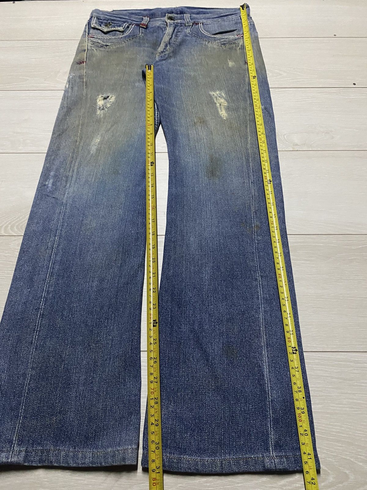 Tornado Mart Vintage Japanese Authentic Mud Wash Distressed Bootcut Jeans Size US 33 - 17 Thumbnail