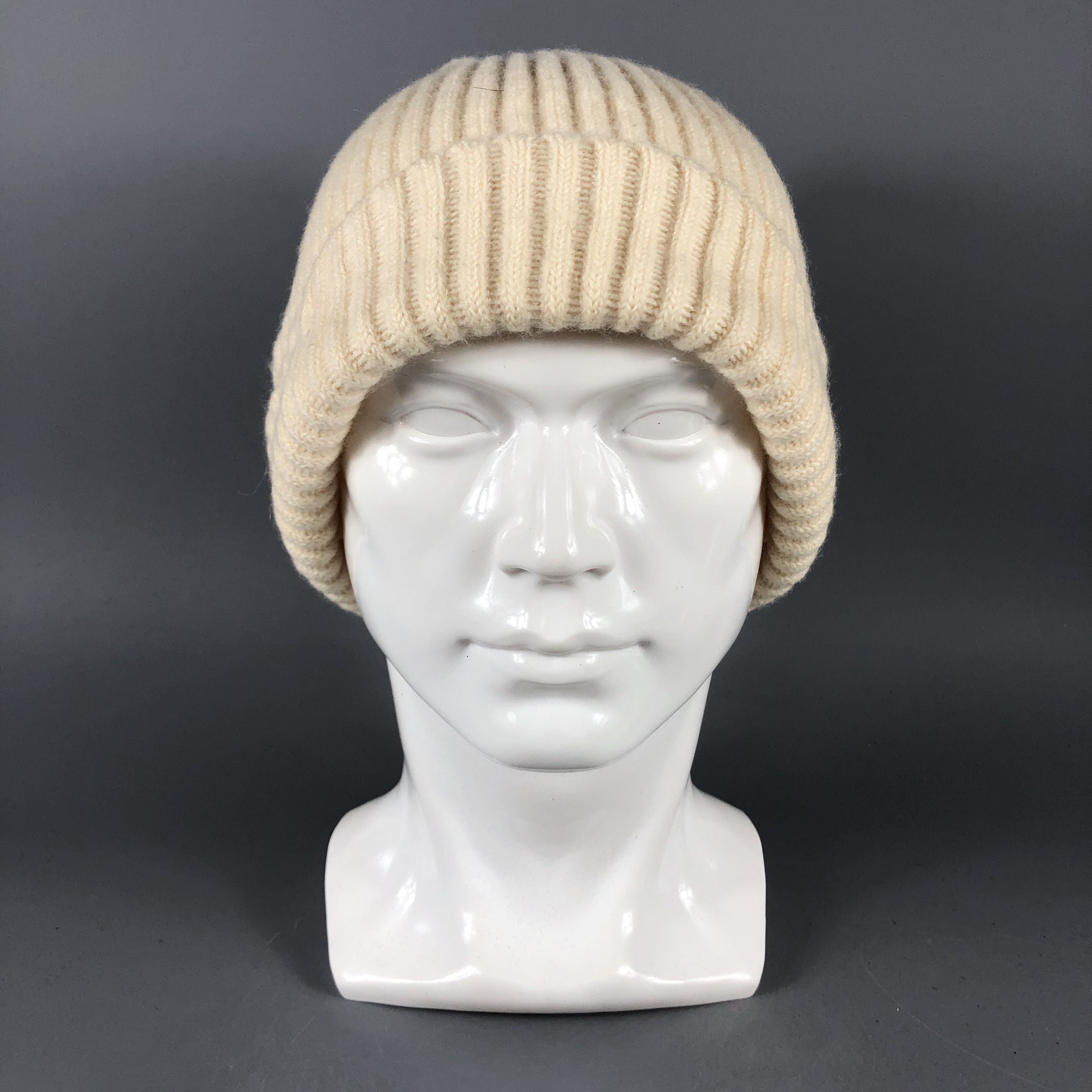 Vintage Vintage Cream Beanie Snow Hat Snow Cap -D859 Size ONE SIZE - 2 Thumbnail