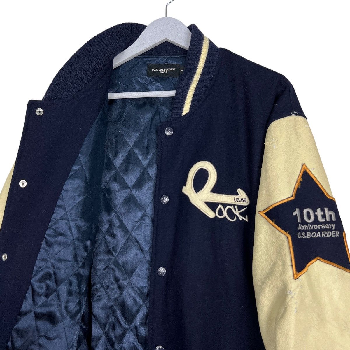 Japanese Brand 🔥 VINTAGE US BOARDER VARSITY BOMBER JACKET Size US L / EU 52-54 / 3 - 10 Thumbnail