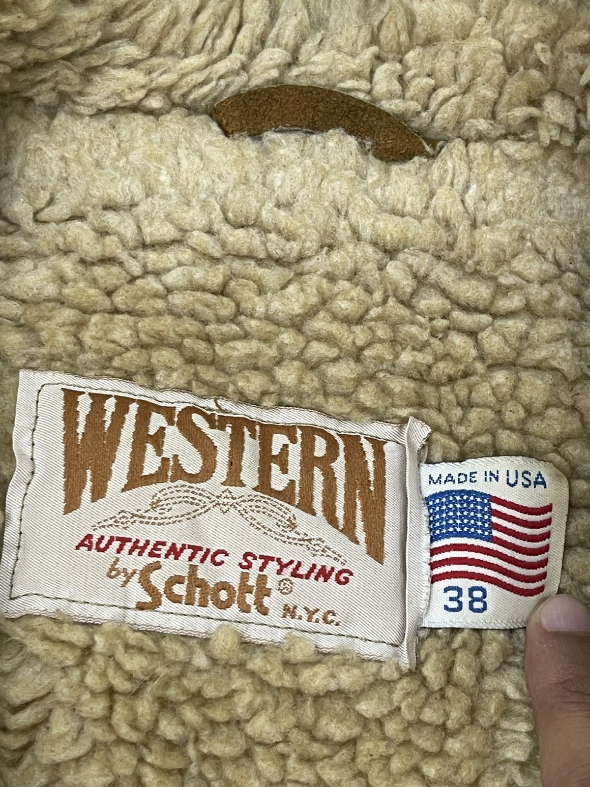 Schott Suede Leather Vtg Schott Western Shearling Sherpa Jacket 1🟦 Size US M / EU 48-50 / 2 - 13 Thumbnail