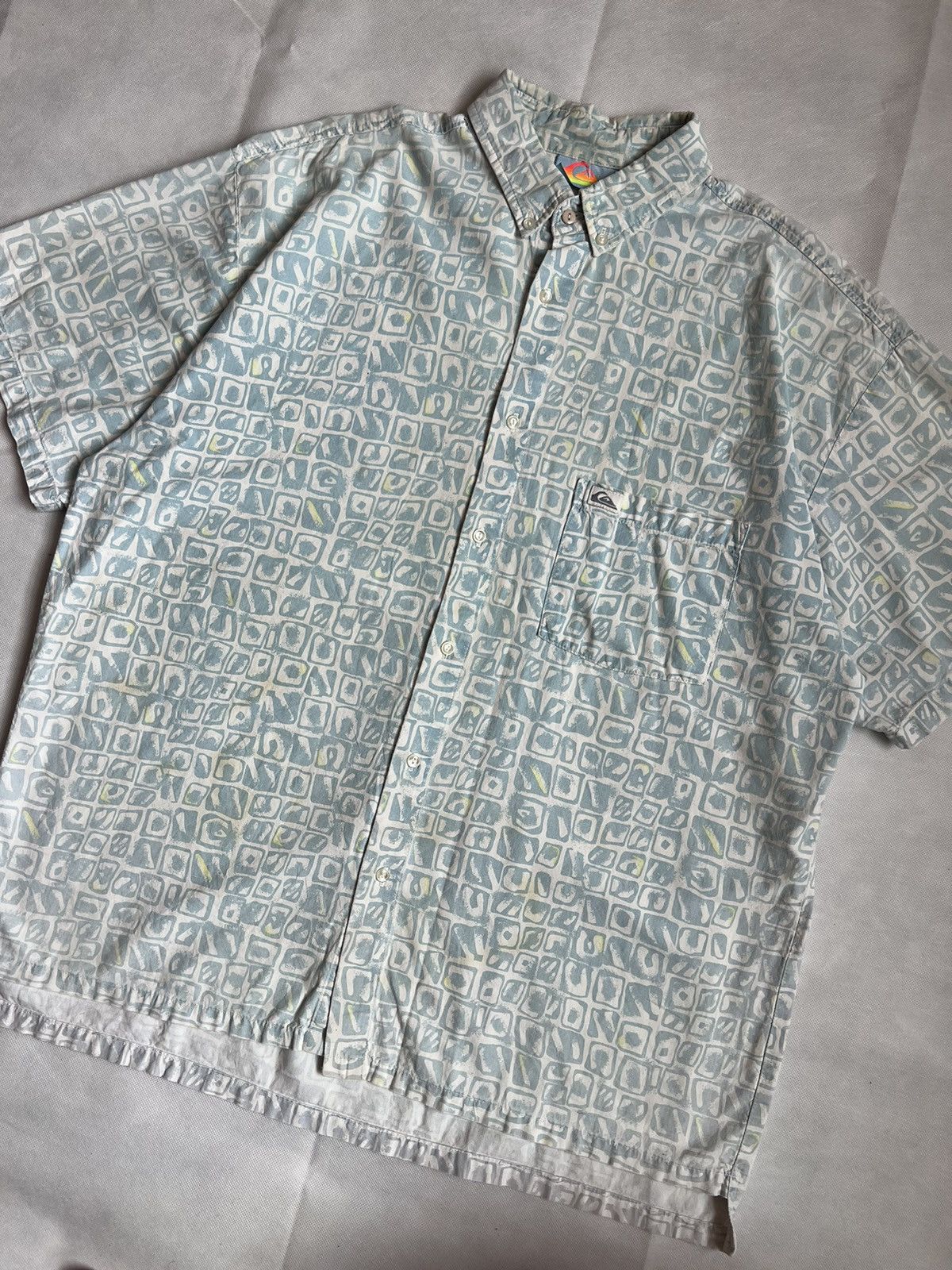 Quiksilver Vintage 90s Quiksilver Overprint Hawaiian Button Up Size US L / EU 52-54 / 3 - 2 Thumbnail