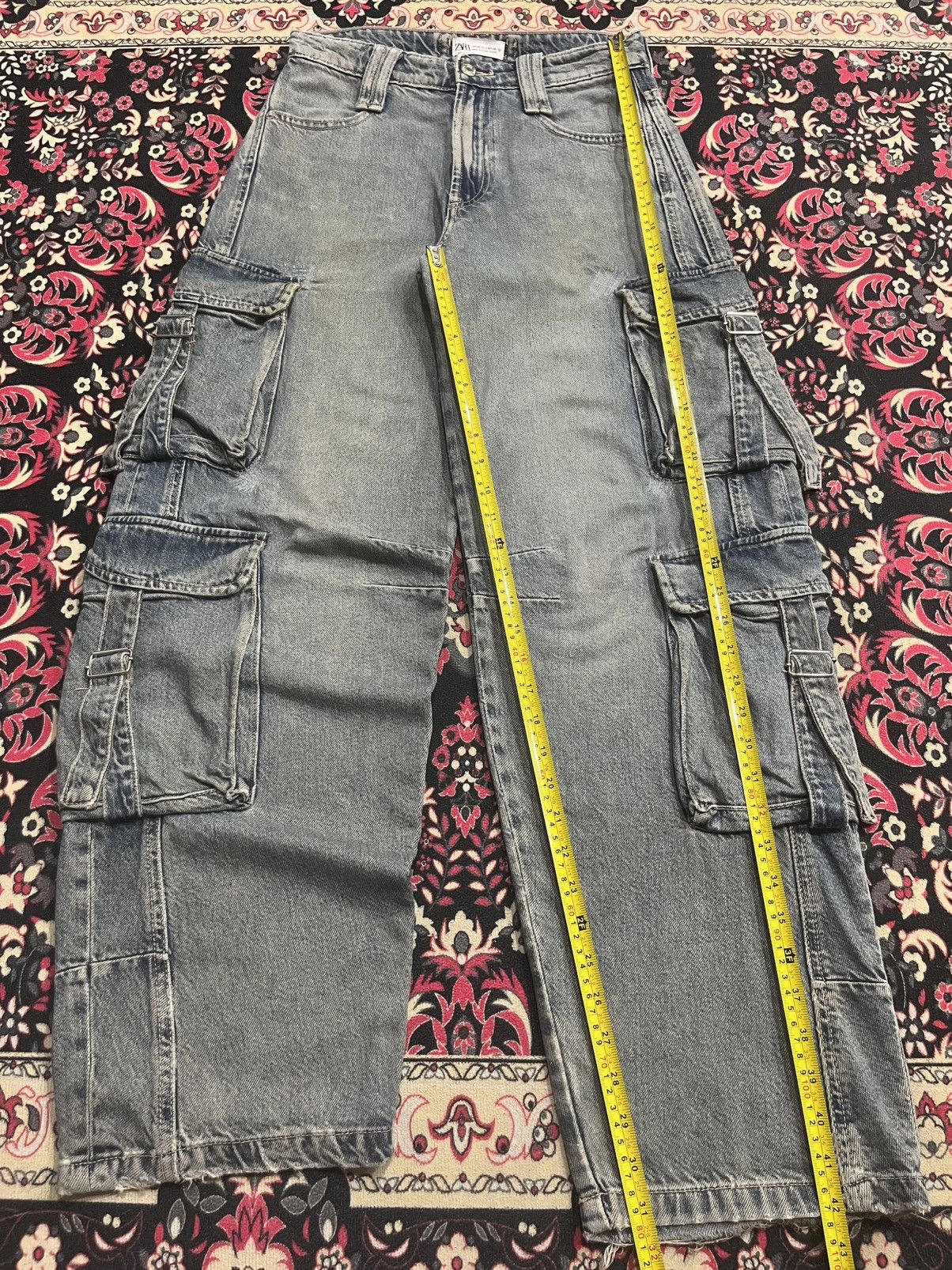 Tripp NYC Vintage Zara Tactical Cargo Grey Washed Baggy Jeans Size US 28 / EU 44 - 12 Thumbnail