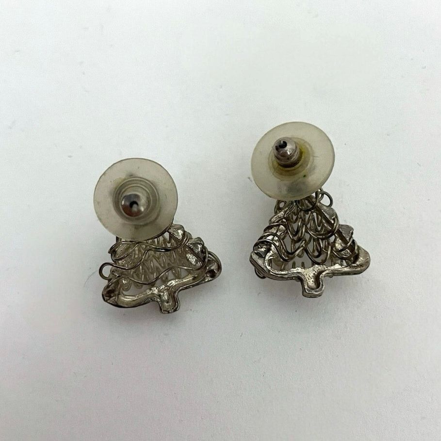 Other Vtg Silver Wired & Gold Bead Christmas Tree Earrings Size ONE SIZE - 2 Thumbnail