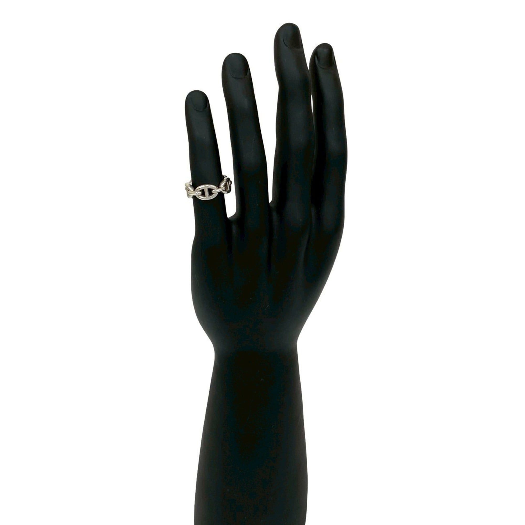 HERMES Chaine d'Ancre Enchaine Silver 925 Ring Size 11 34991