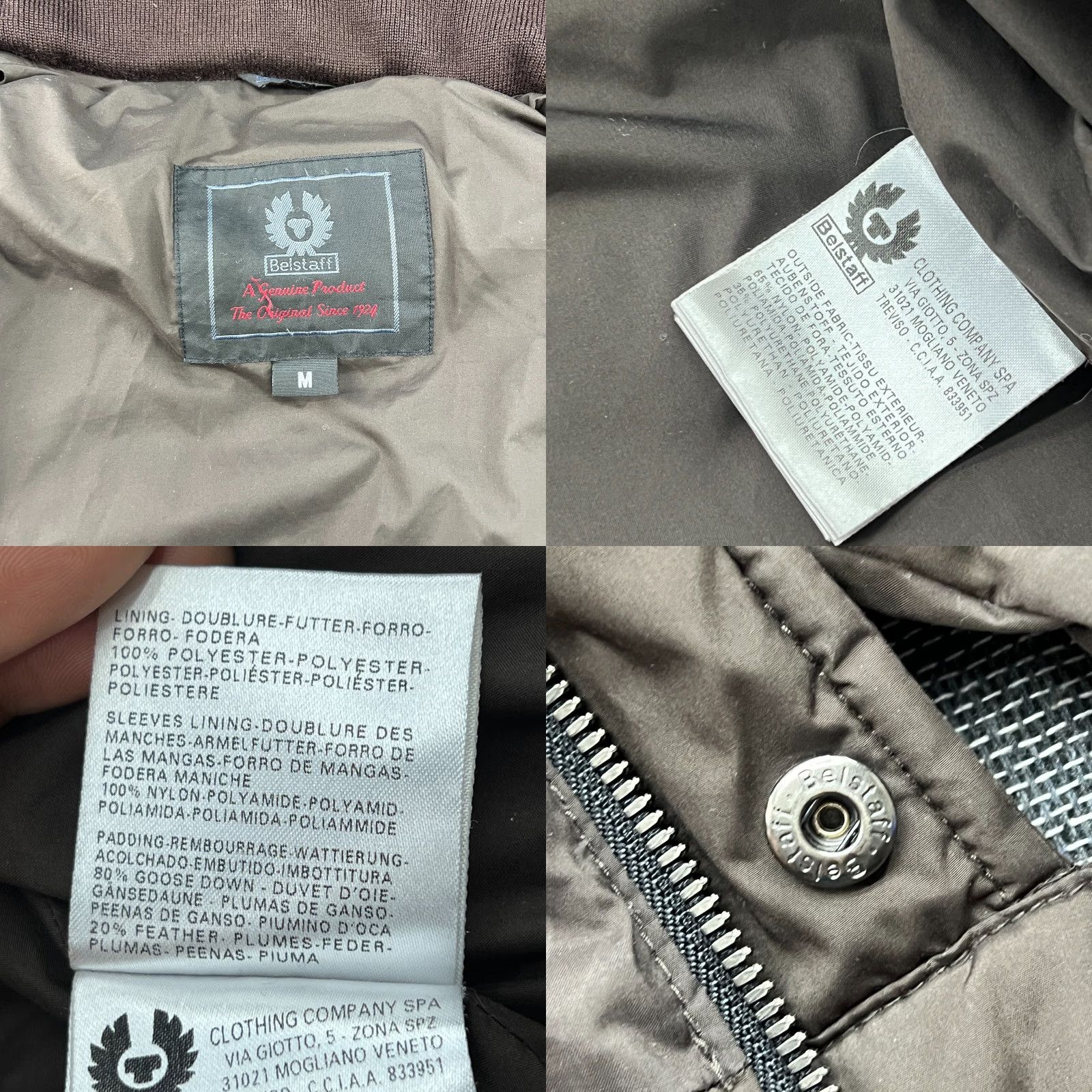 Belstaff BELSTAFF Mens Goose Down Bomber Puffer Jacket Brown Hooded Quilted M Regular Size Shirt? Size US M / EU 48-50 / 2 - 11 Thumbnail